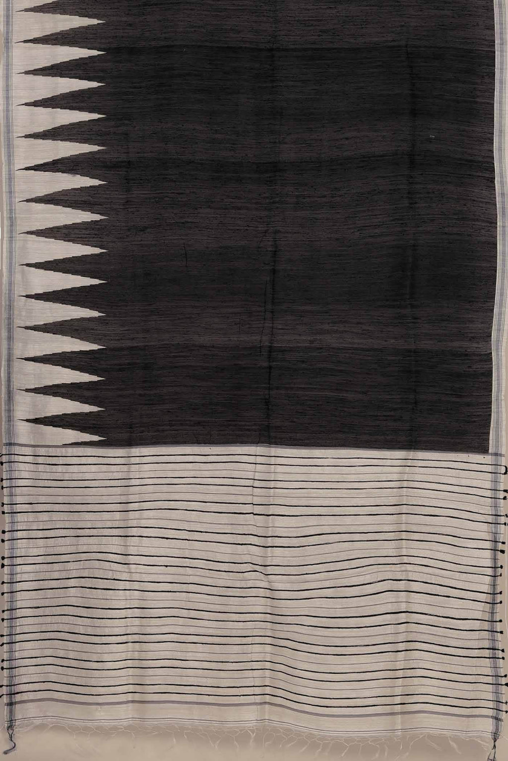 Black Bhagalpuri Tussar Silk Saree