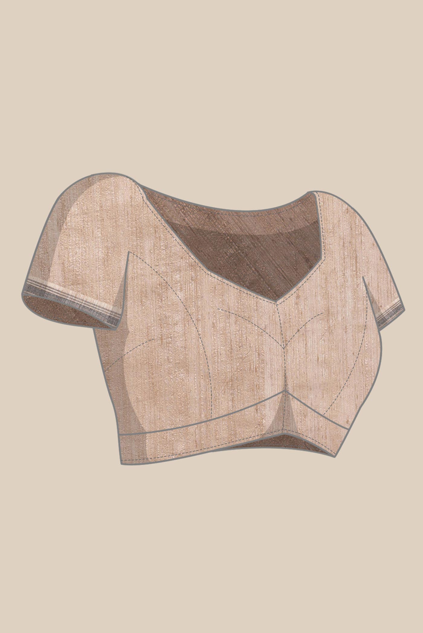 Beige Bhagalpuri Tussar Silk Saree