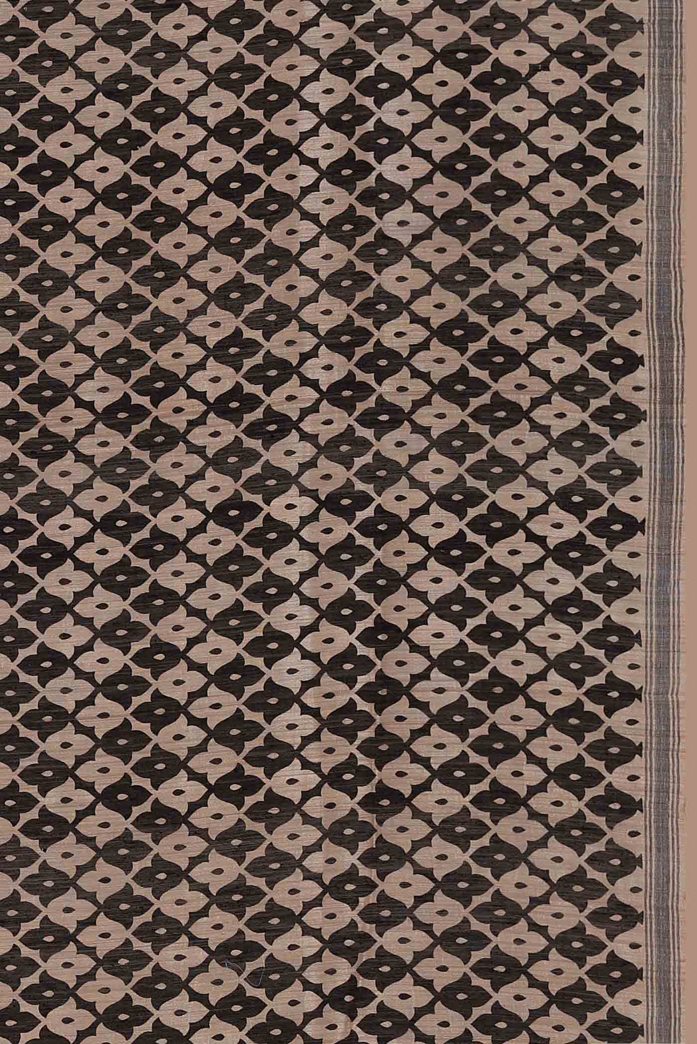 Black Bhagalpuri Tussar Silk Saree