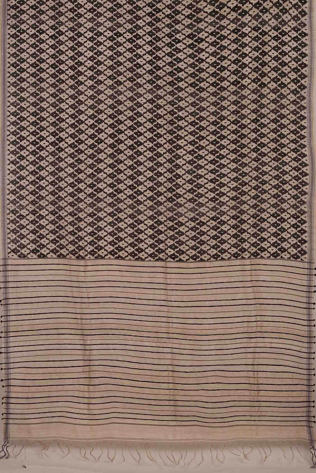 Black Bhagalpuri Tussar Silk Saree