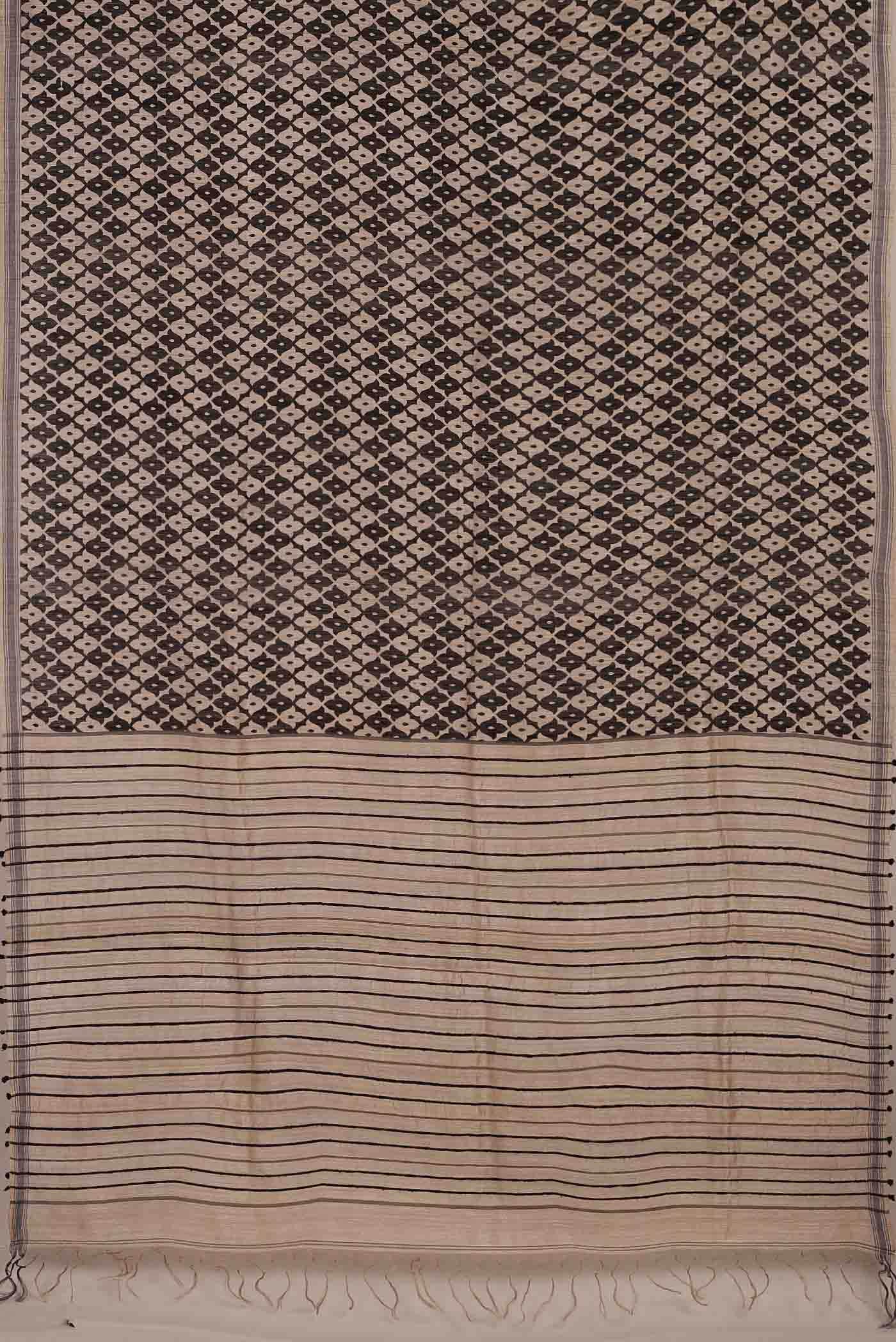 Black Bhagalpuri Tussar Silk Saree