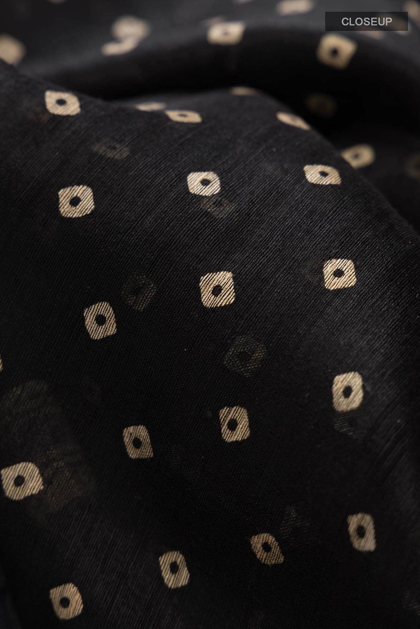 Black Tussar Silk Saree