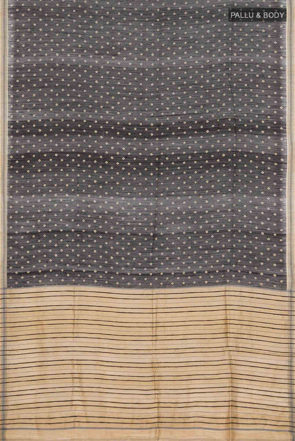 Black Tussar Silk Saree
