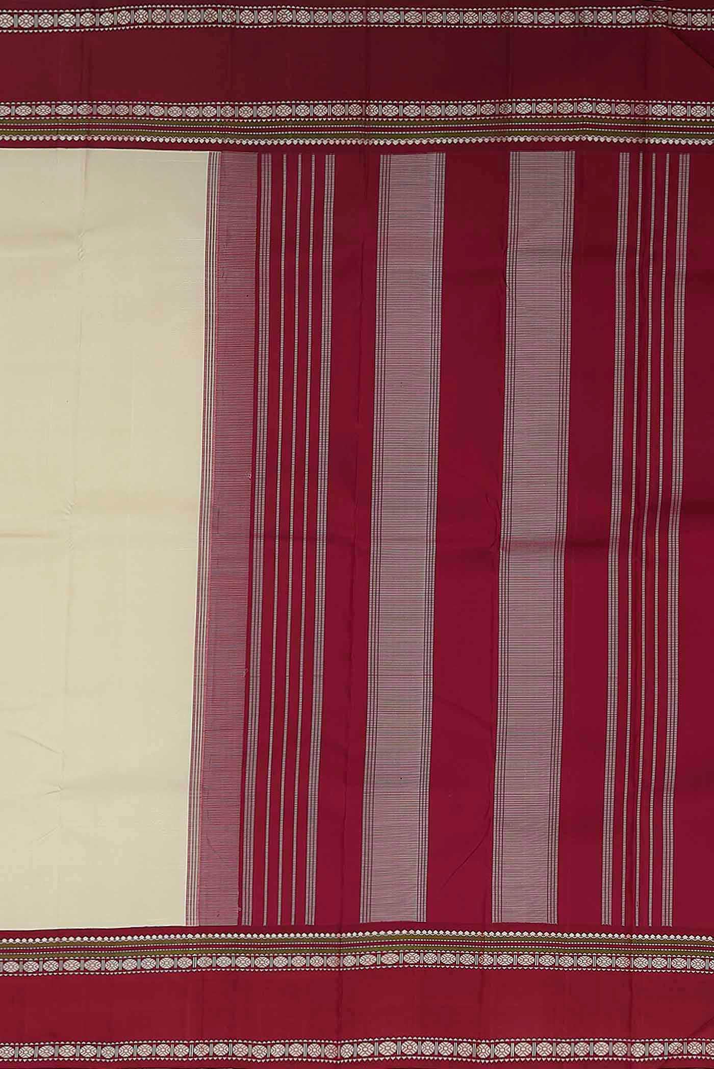 Cream Kanchipuram Silk Saree