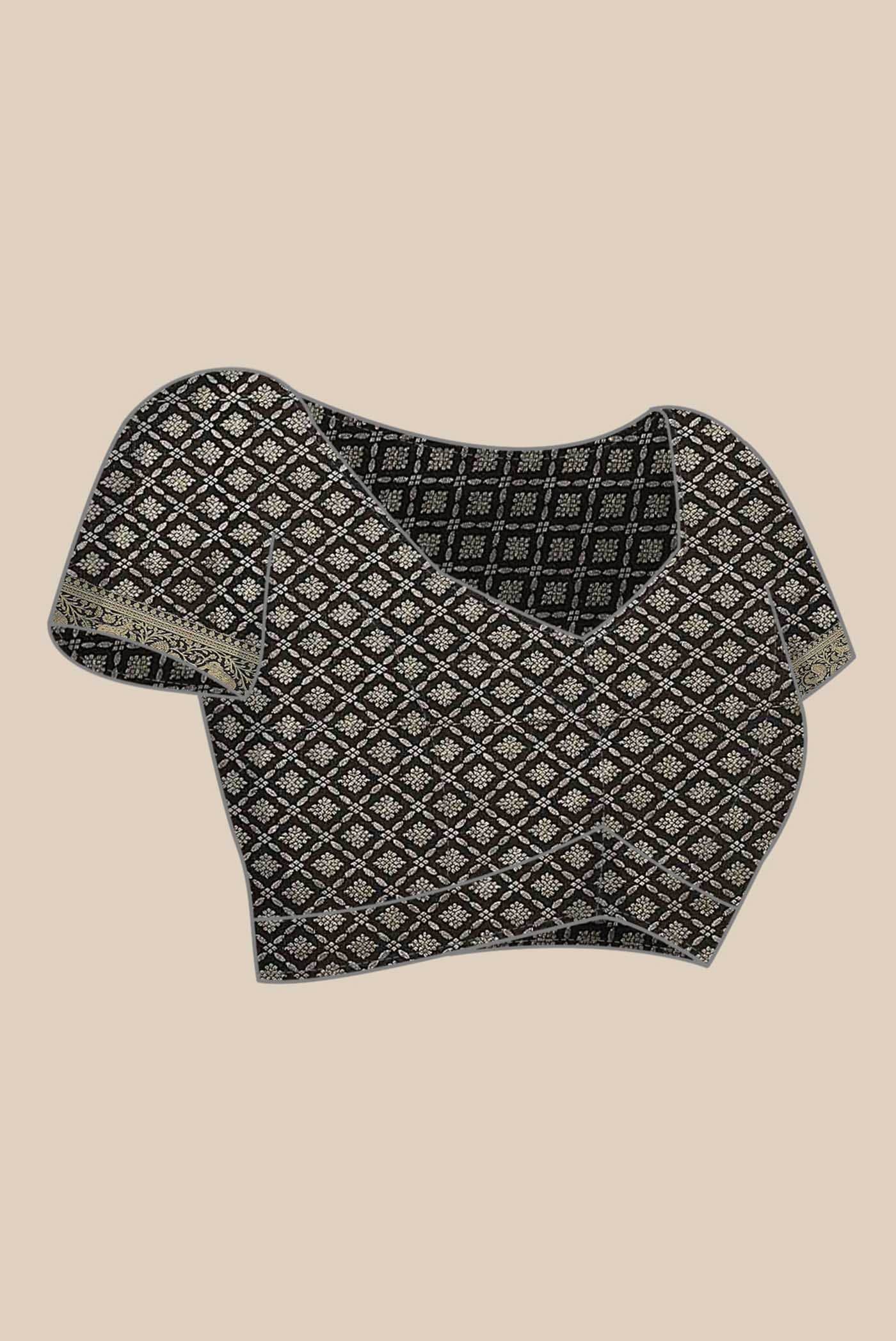 Black Mysore Crepe Saree