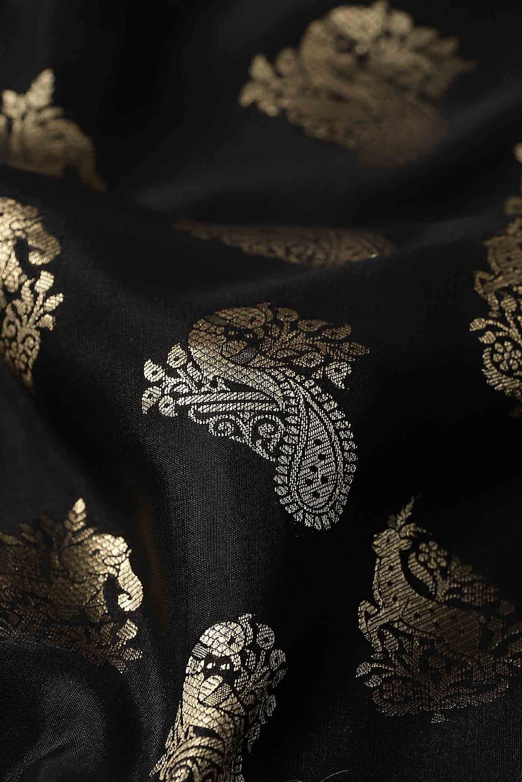 Black Mysore Crepe Saree