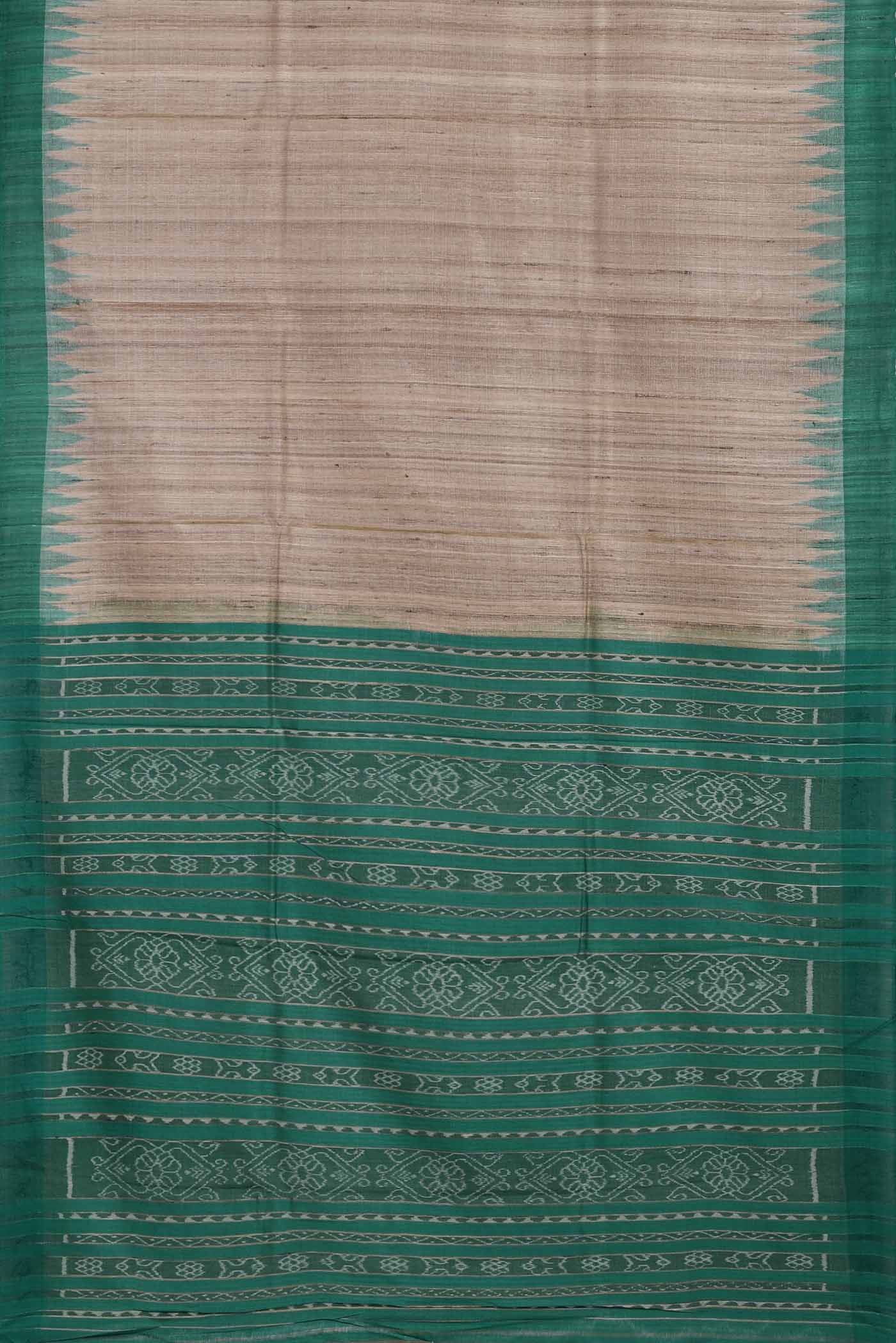 Beige Bhagalpuri Tussar Silk Saree