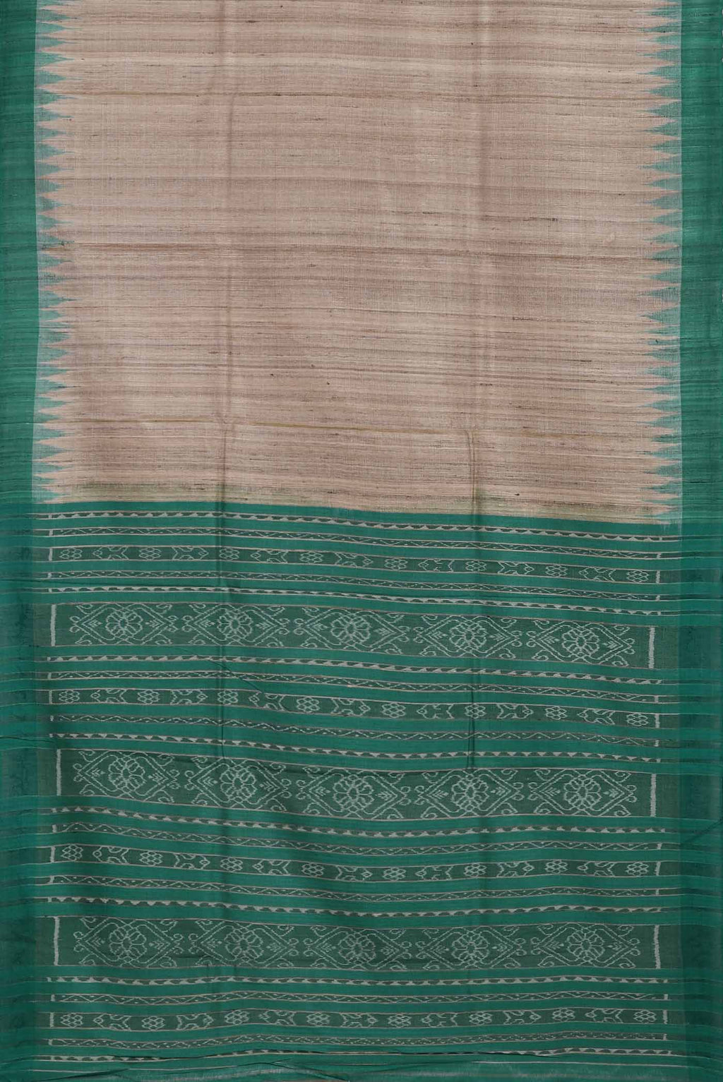 Beige Bhagalpuri Tussar Silk Saree