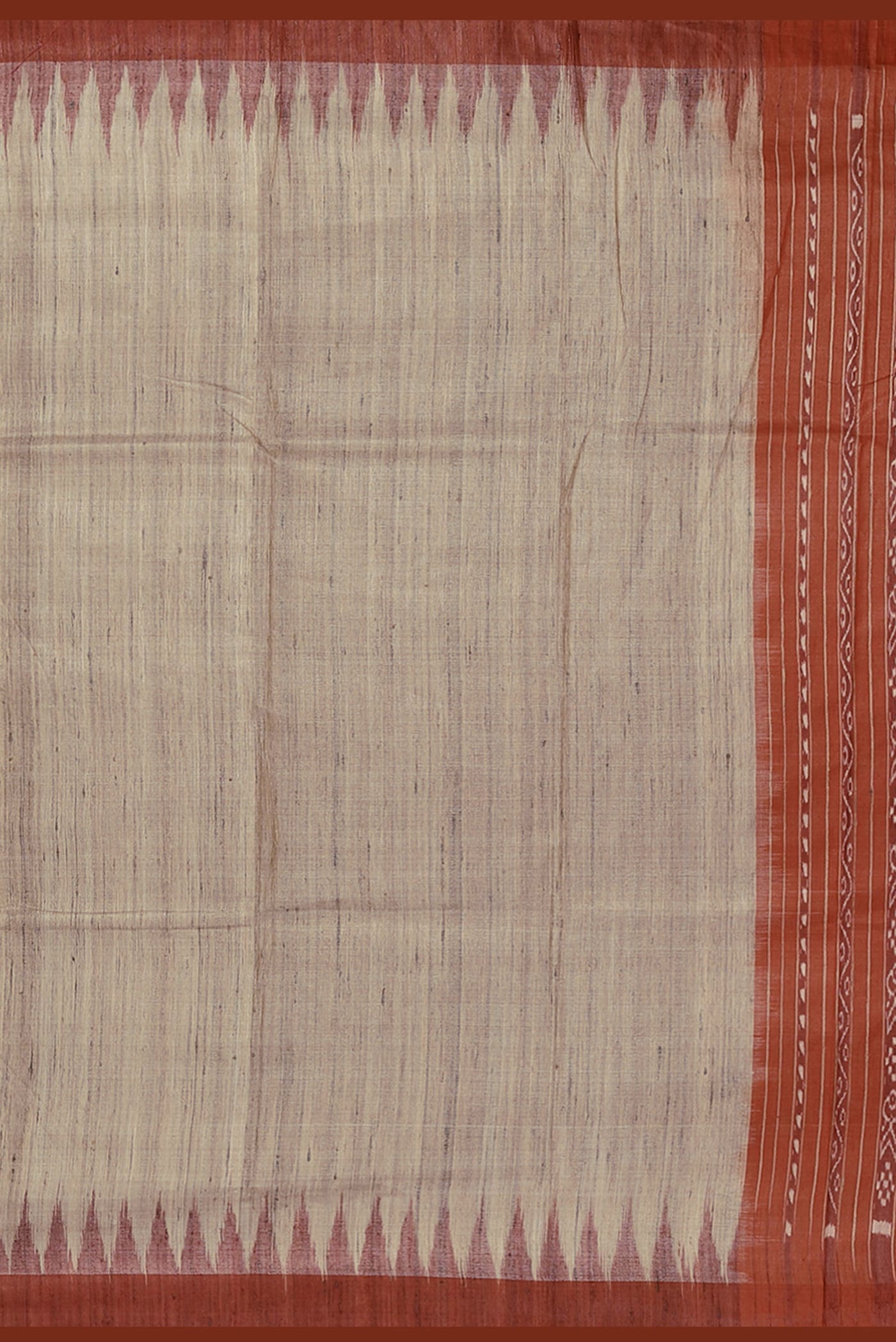 Beige Bhagalpuri Tussar Silk Saree