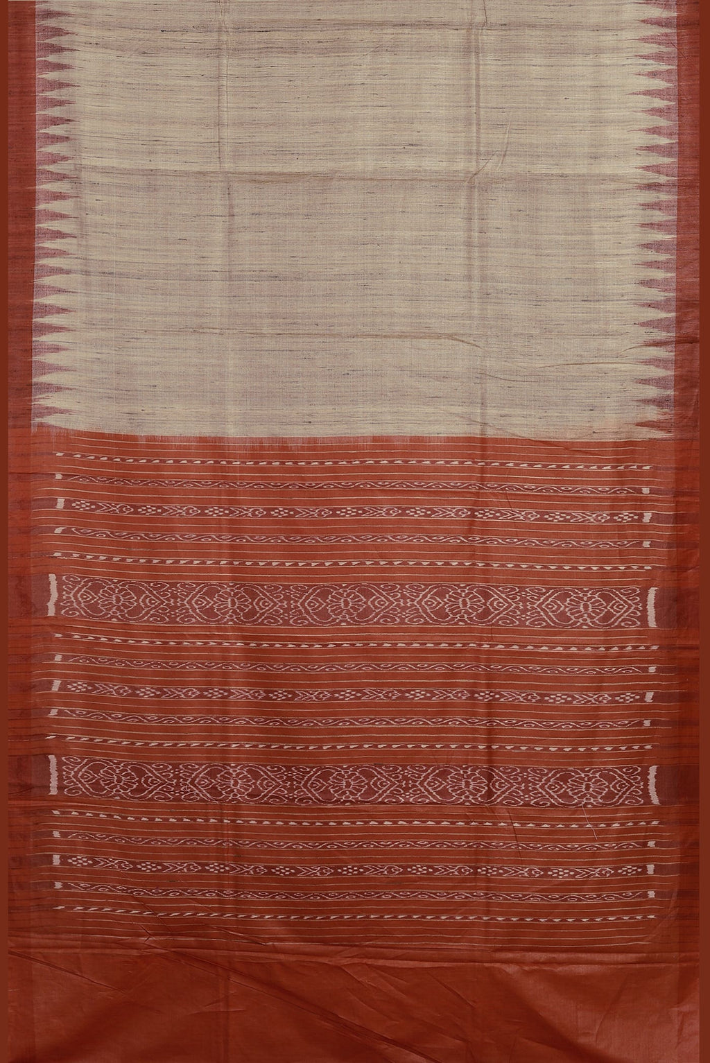 Beige Bhagalpuri Tussar Silk Saree