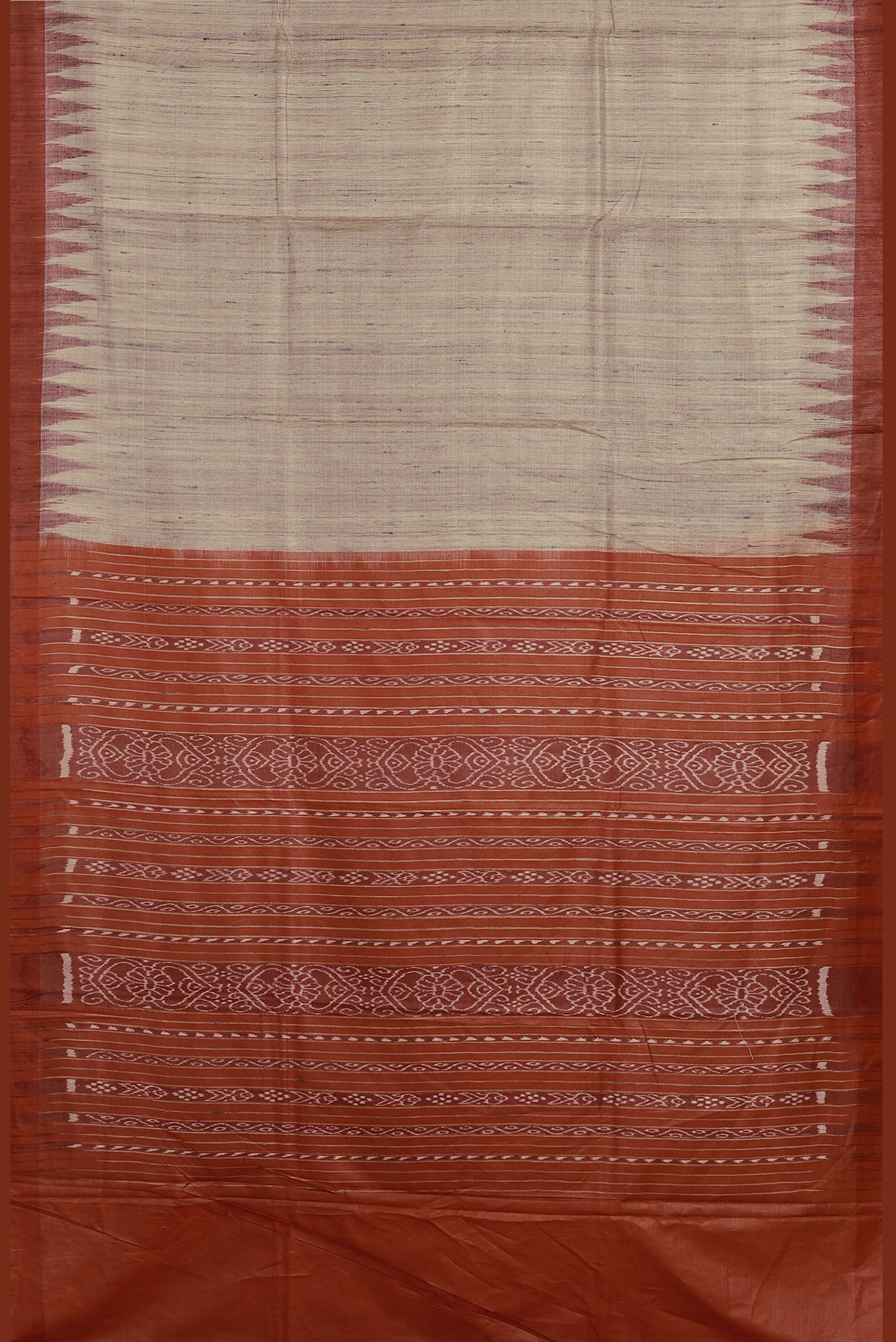 Beige Bhagalpuri Tussar Silk Saree