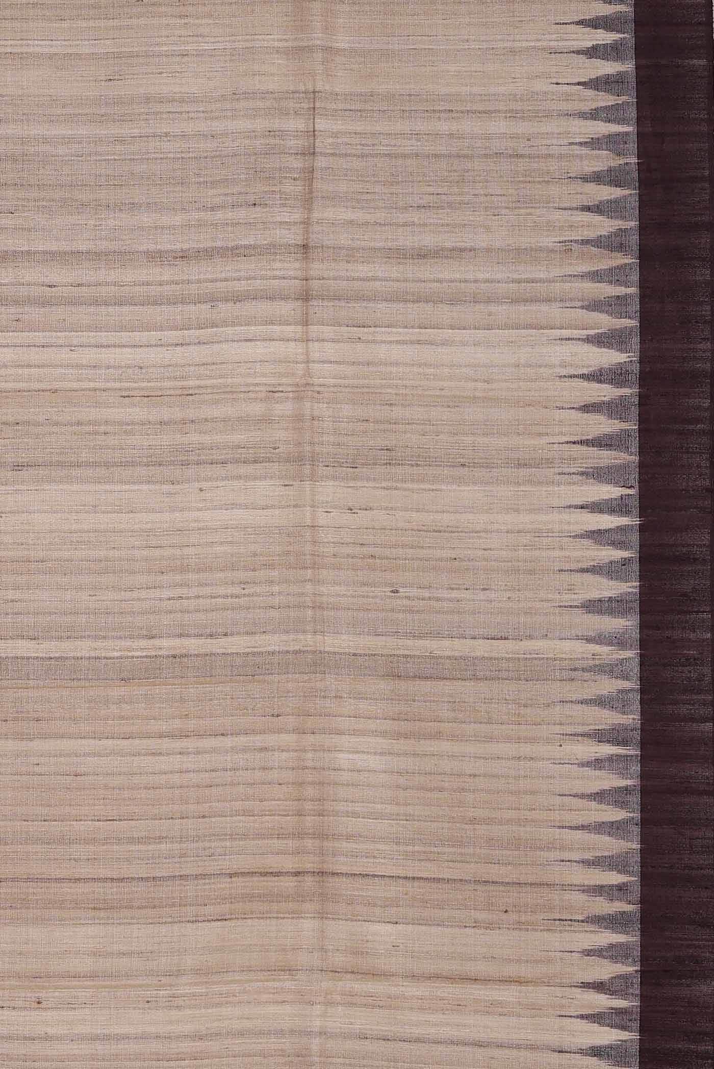Cream Tussar Silk Saree