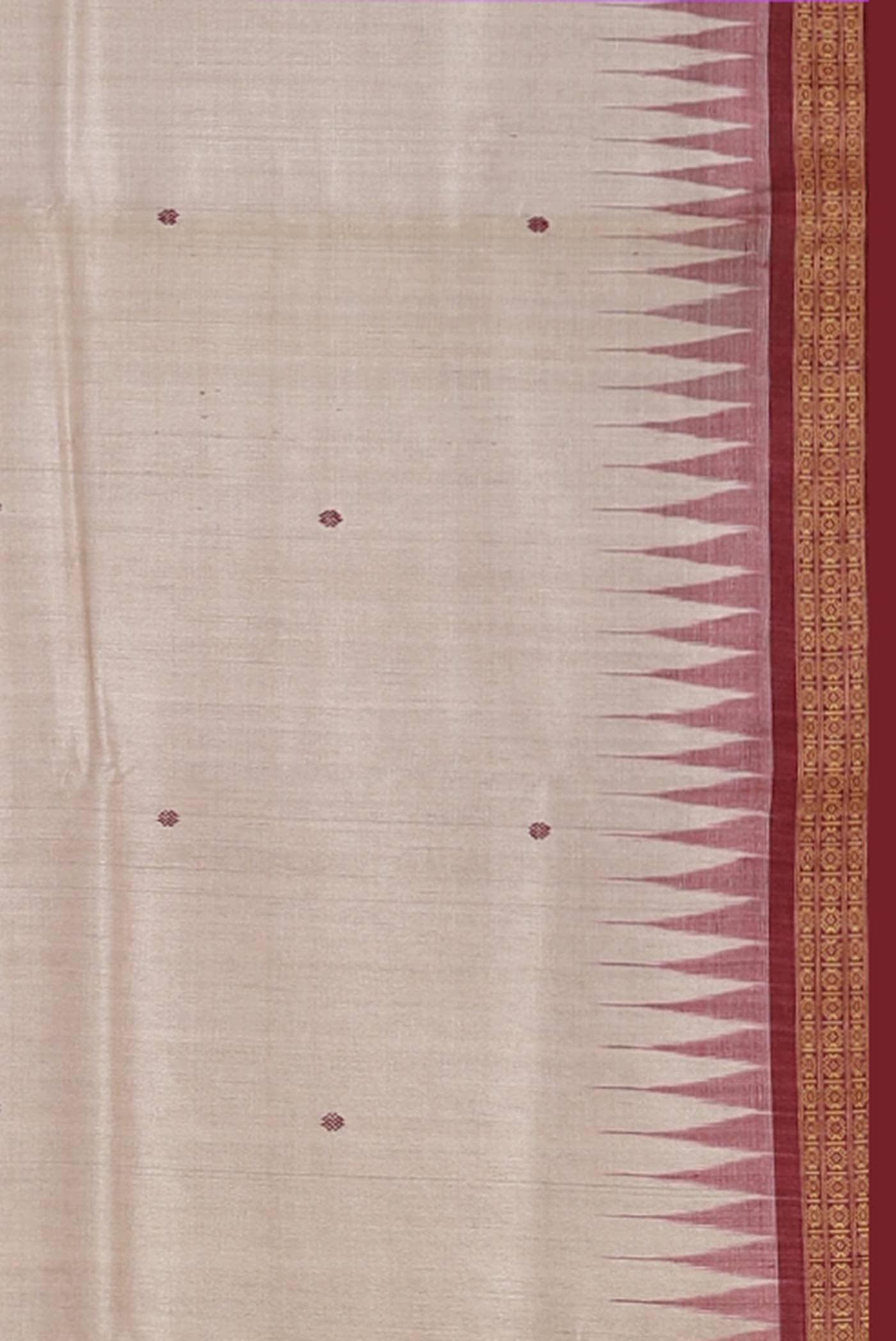 Beige Tussar Silk Saree