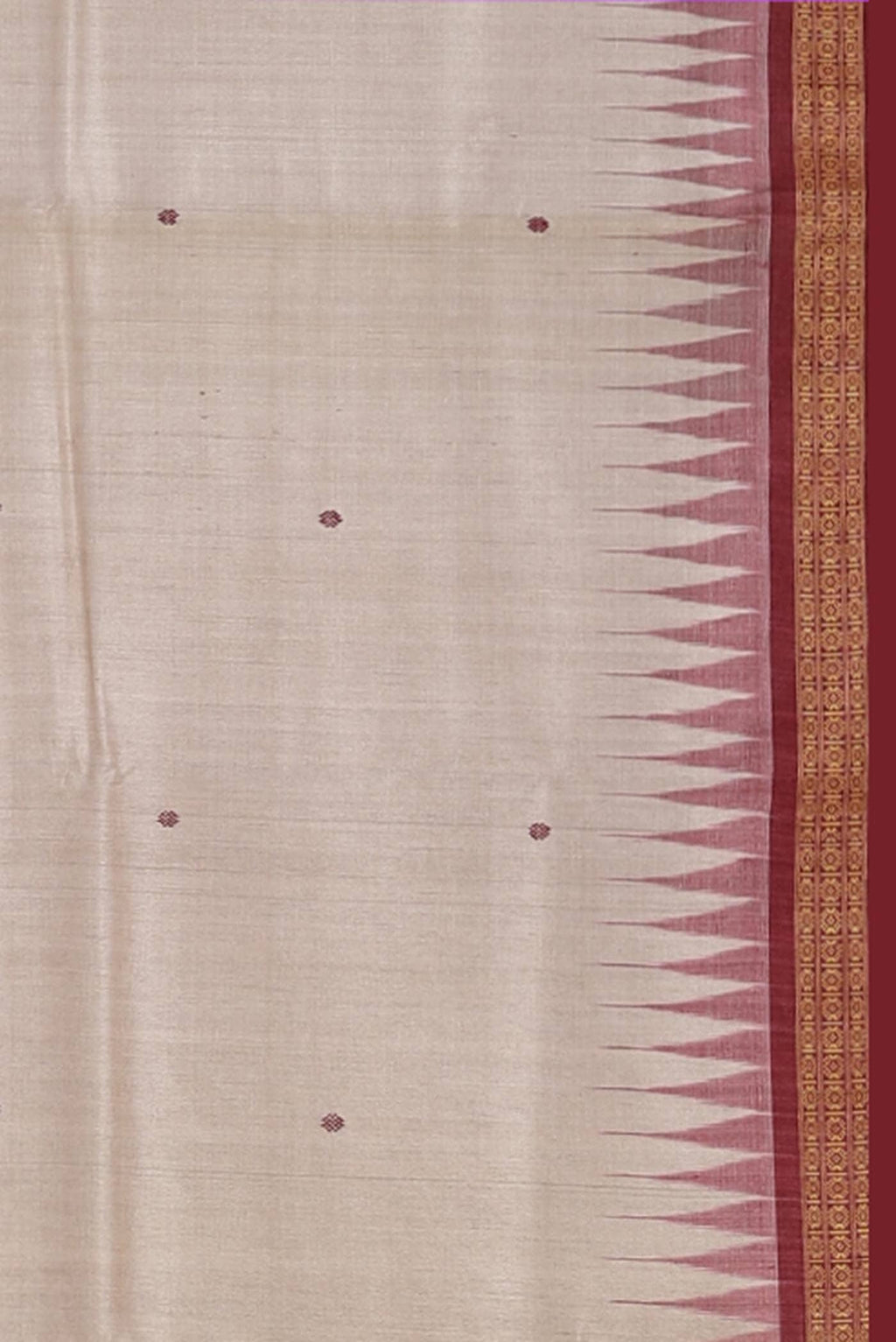 Beige Tussar Silk Saree