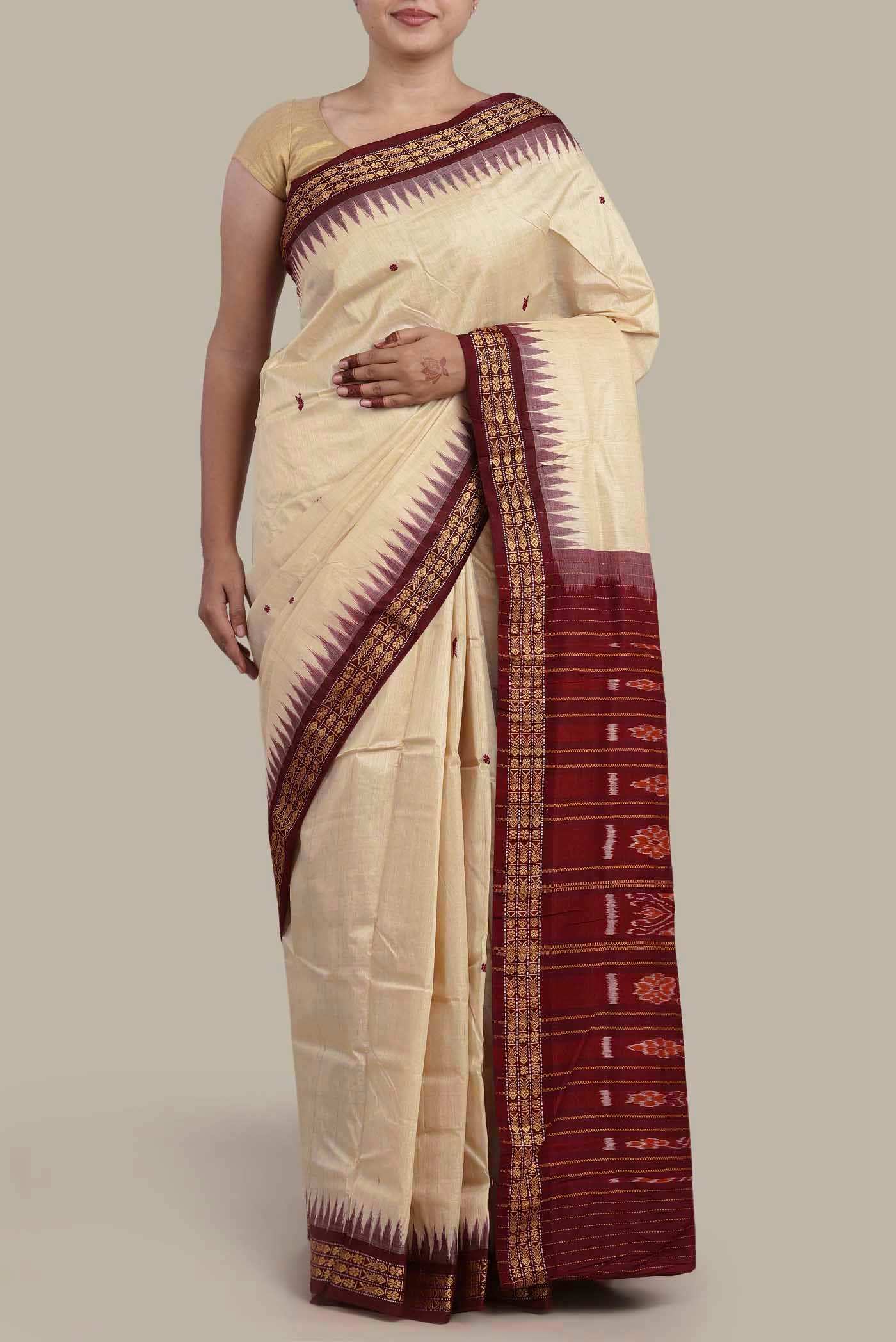 Cream Tussar Saree