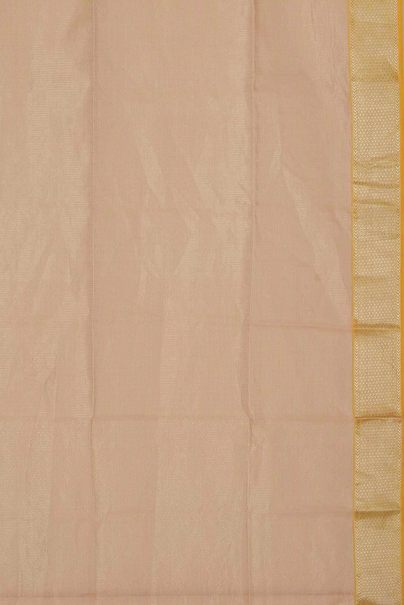 Peach Maheshwari Silk Cotton Saree