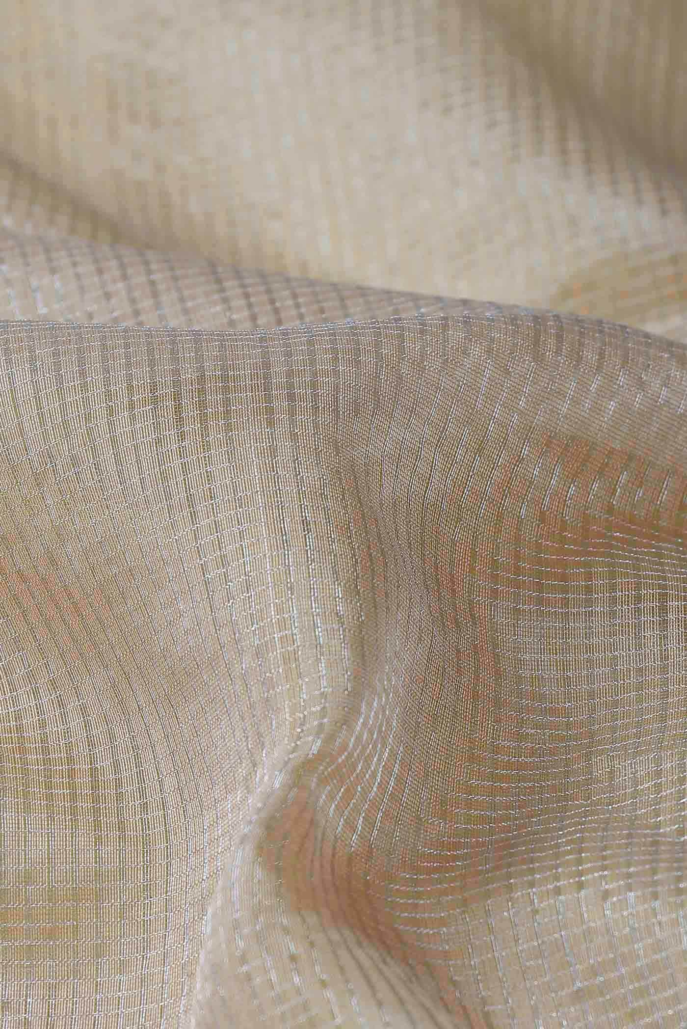 Peach Maheshwari Silk Cotton Saree