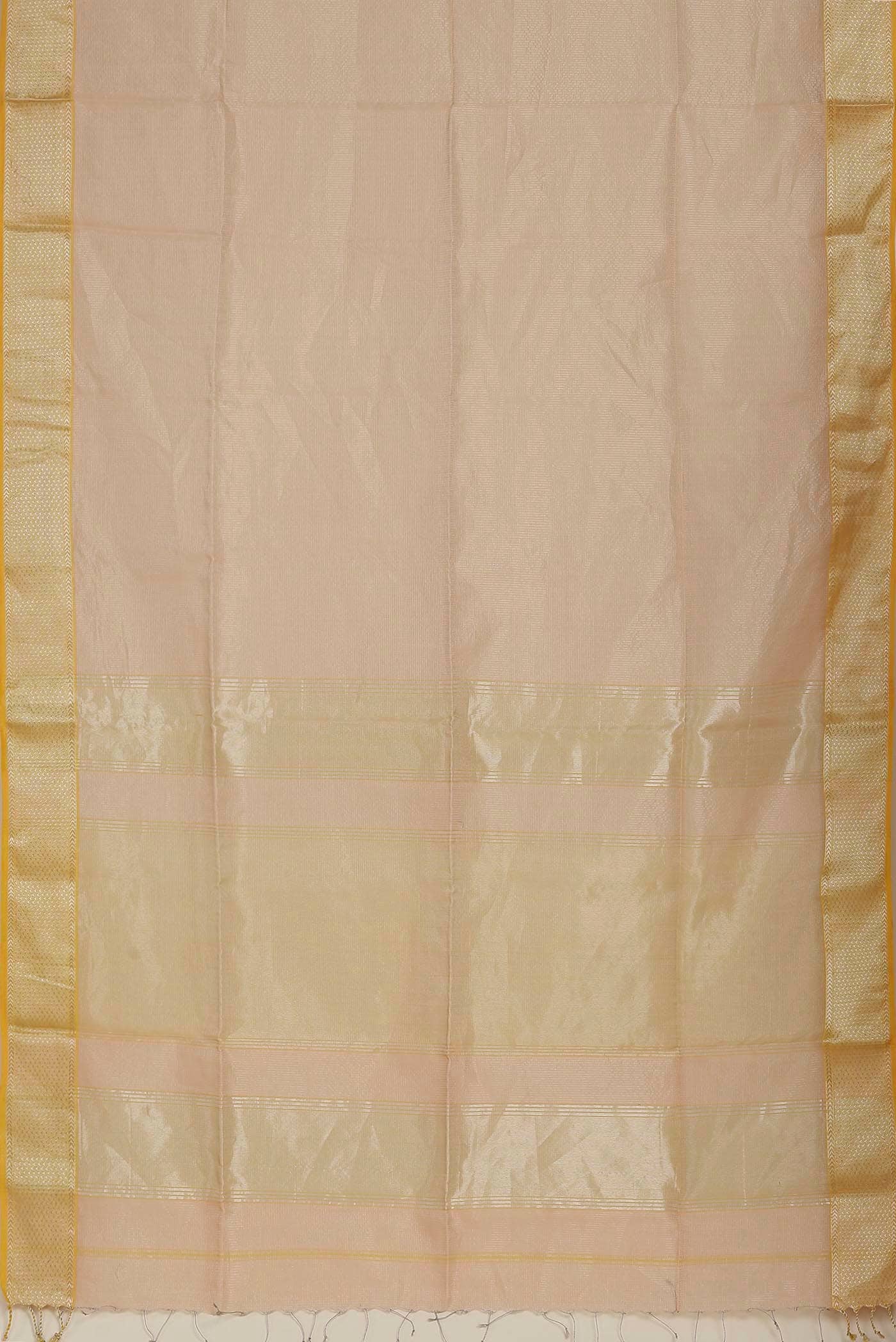 Peach Maheshwari Silk Cotton Saree