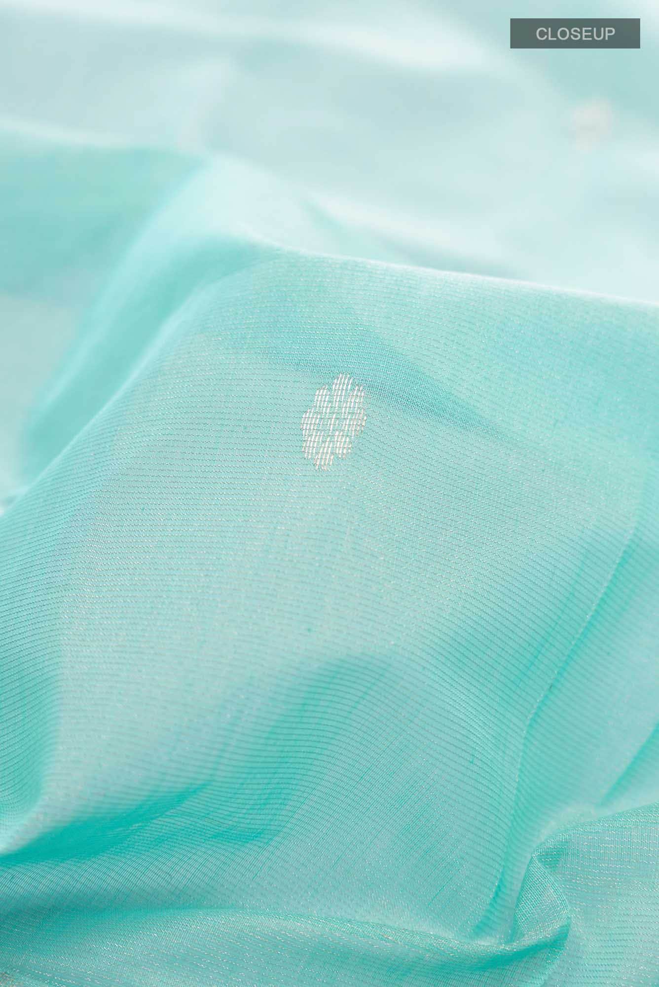 Light Blue Maheshwari Tissue Silk Cotton Saree