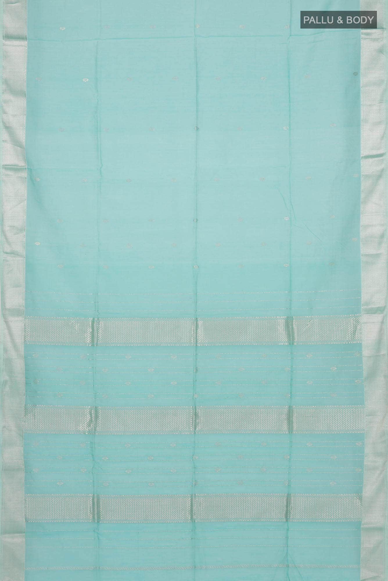 Light Blue Maheshwari Tissue Silk Cotton Saree