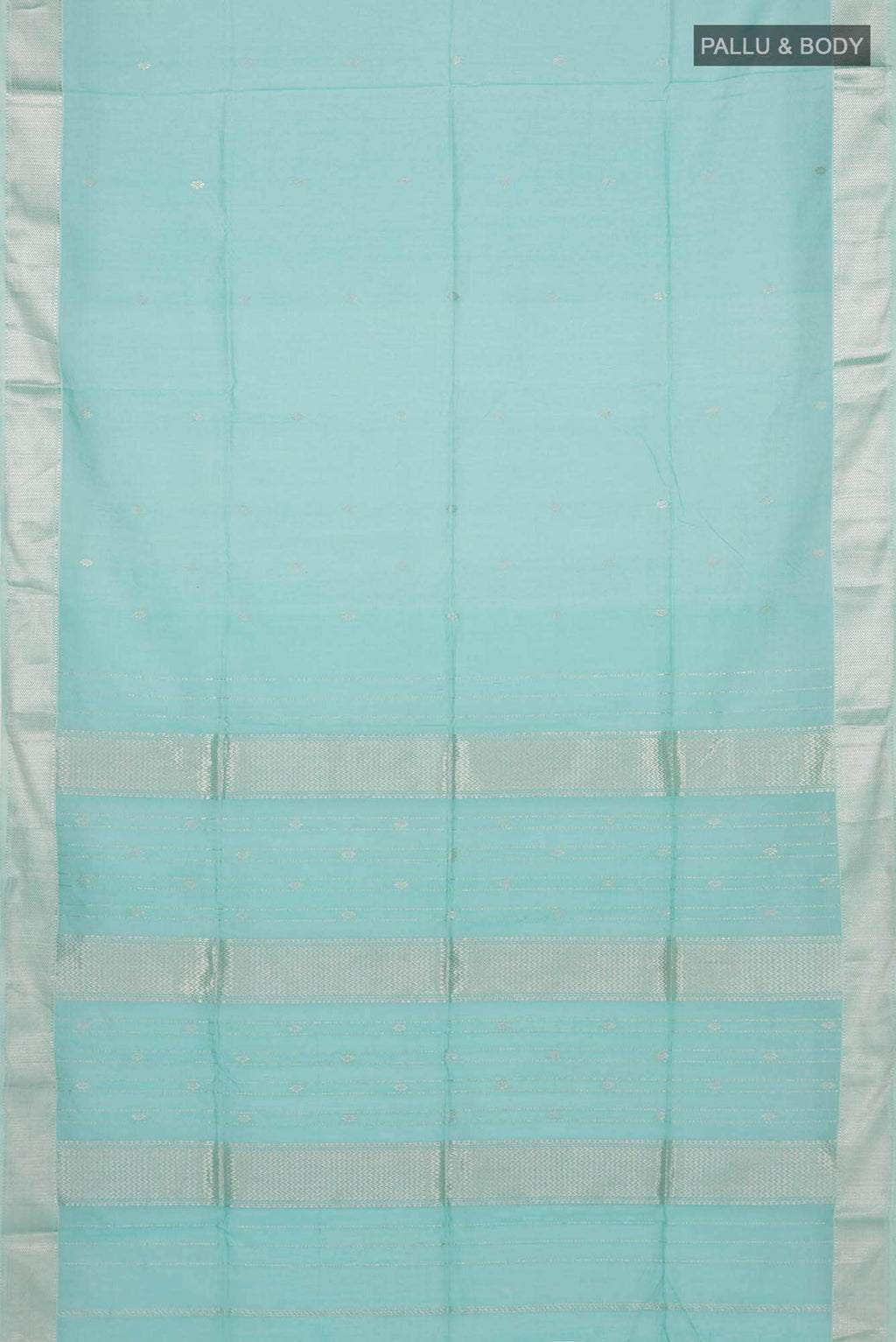 Light Blue Maheshwari Tissue Silk Cotton Saree