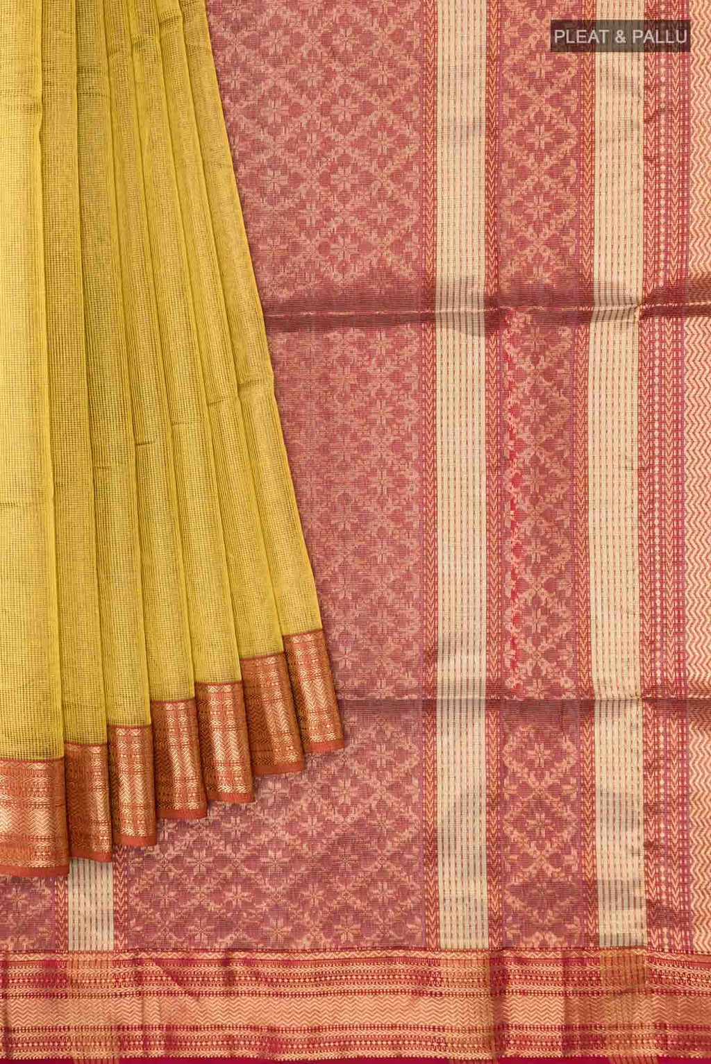 Mehandi Green Maheshwari Silk Cotton Saree