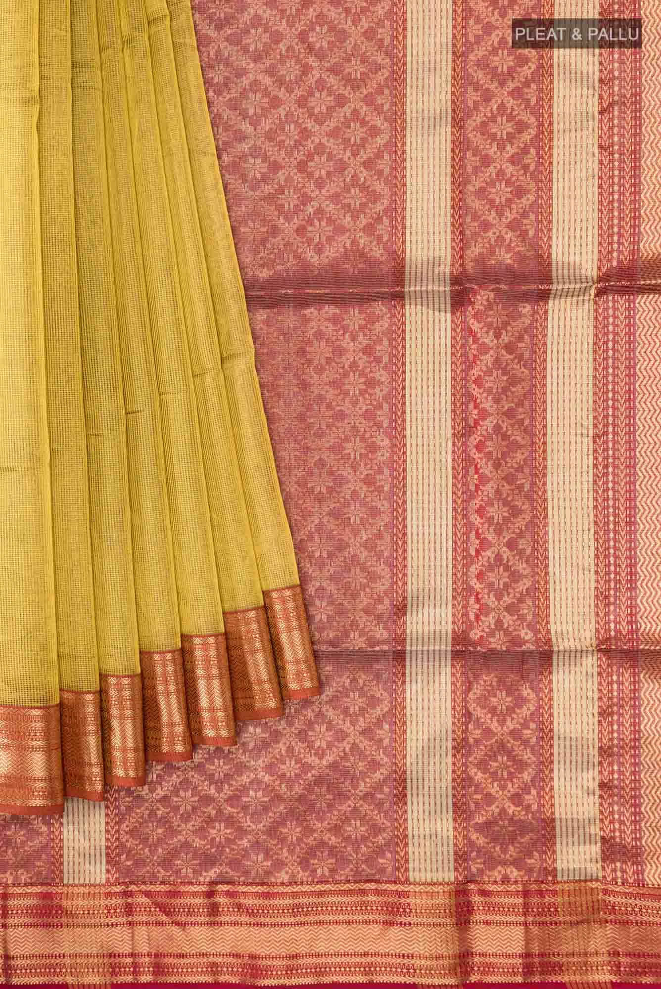 Mehandi Green Maheshwari Silk Cotton Saree