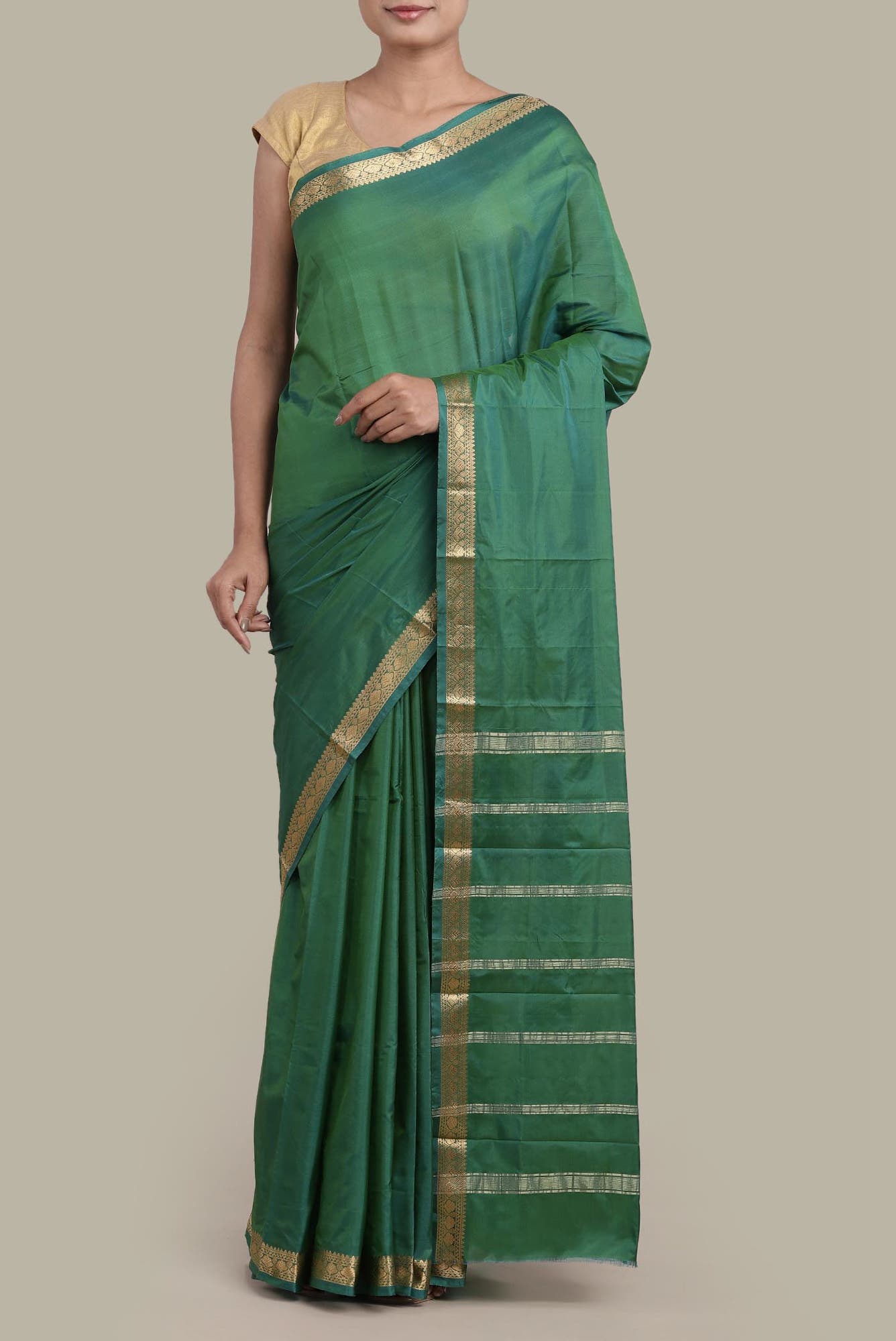 Green Bangalore Silk Saree