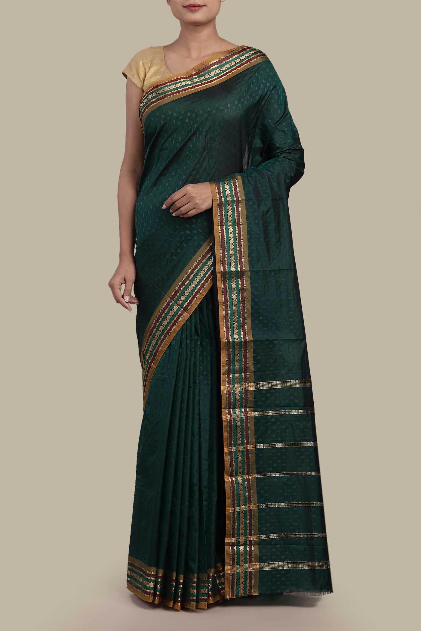 Green Blended Bangalore Silk Saree