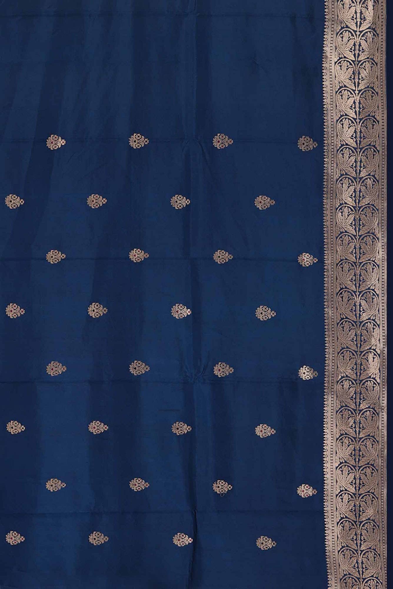 Blue Banarasi Katan Silk Saree