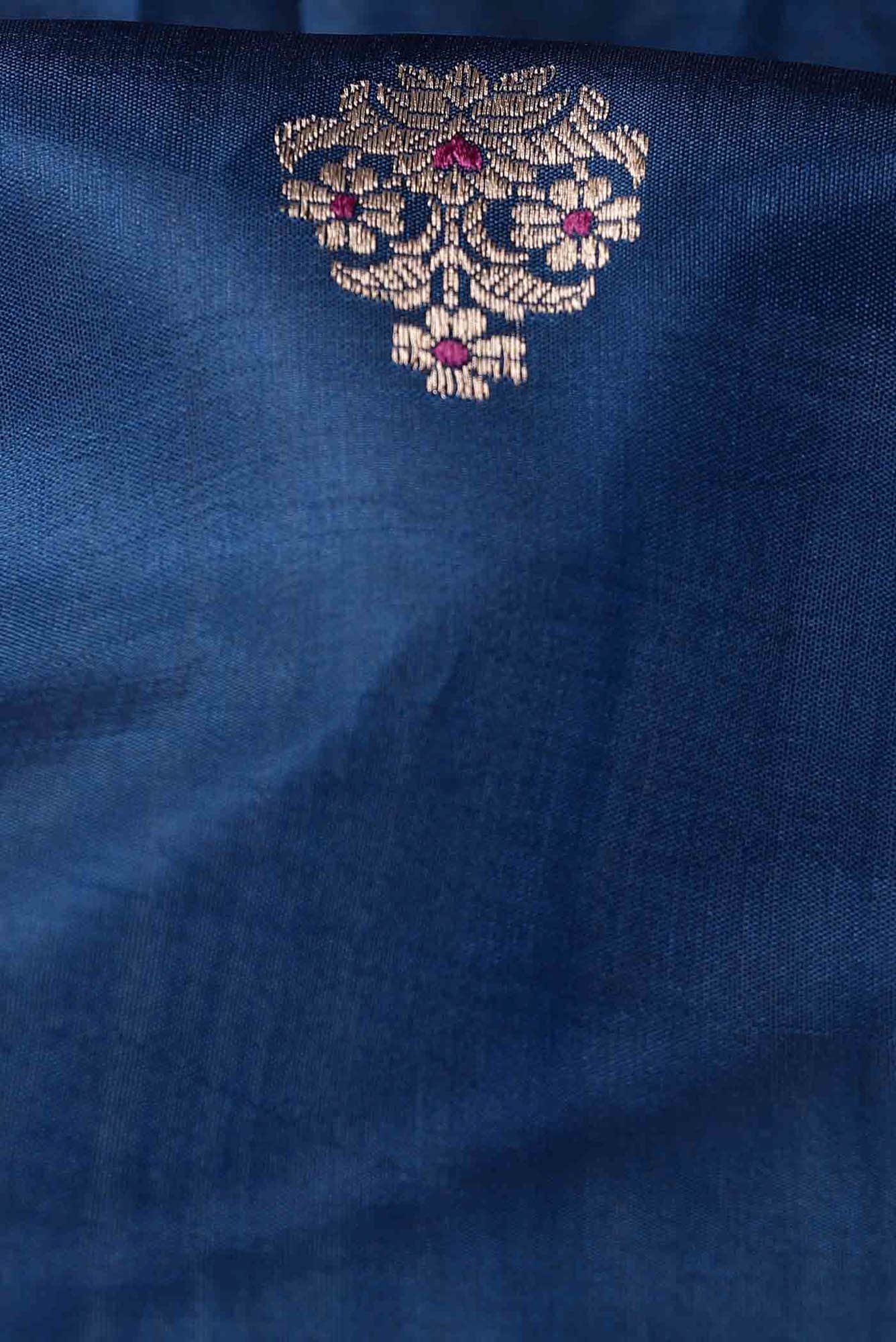 Blue Banarasi Katan Silk Saree