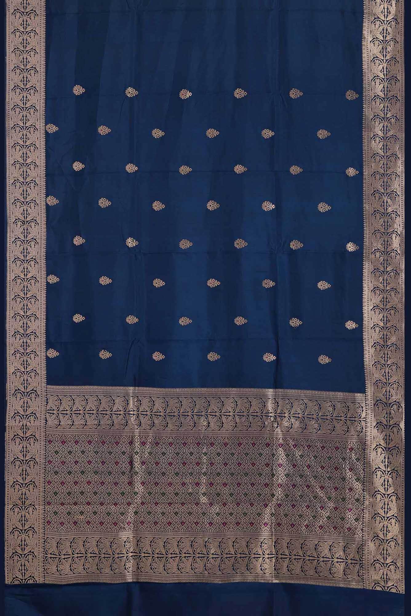 Blue Banarasi Katan Silk Saree