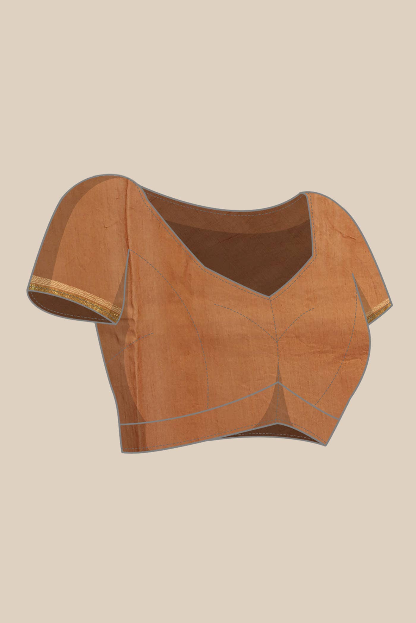 Rust Maheshwari Silk Cotton Saree