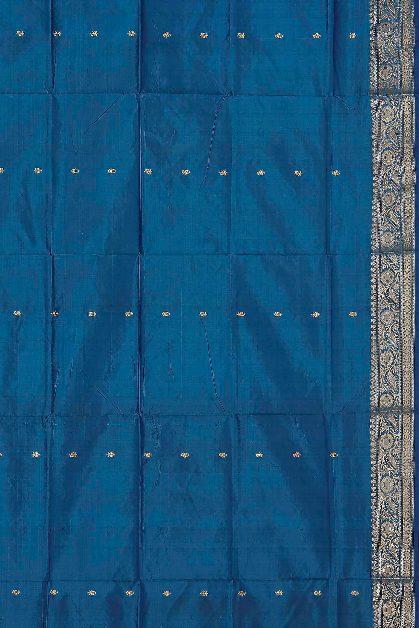 Blue Banarasi Katan Silk Saree
