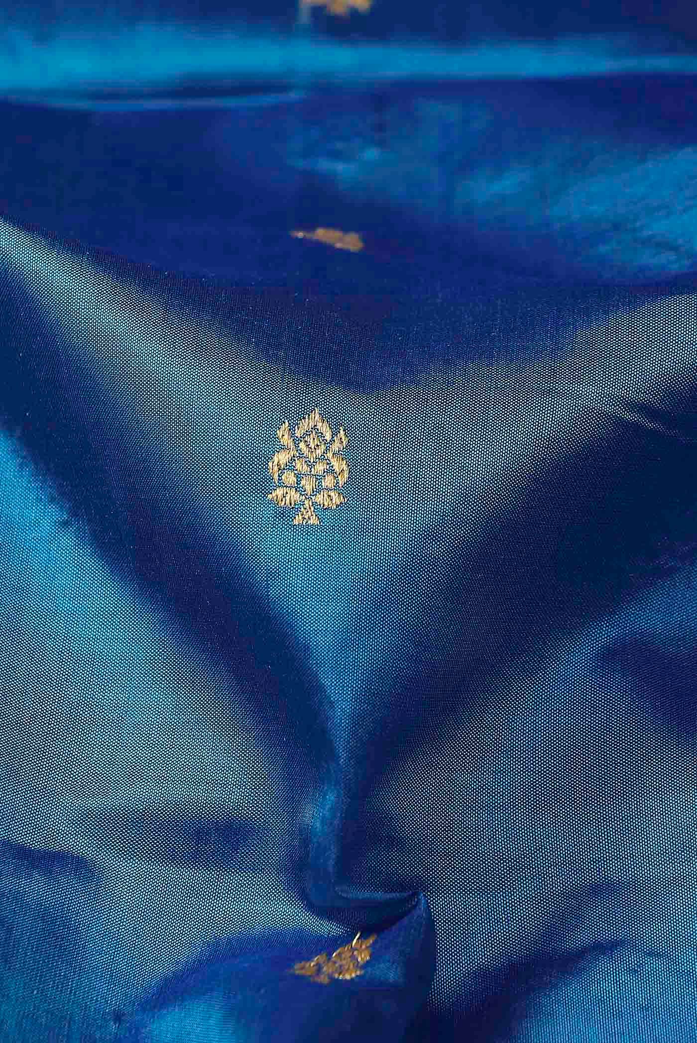 Blue Banarasi Katan Silk Saree