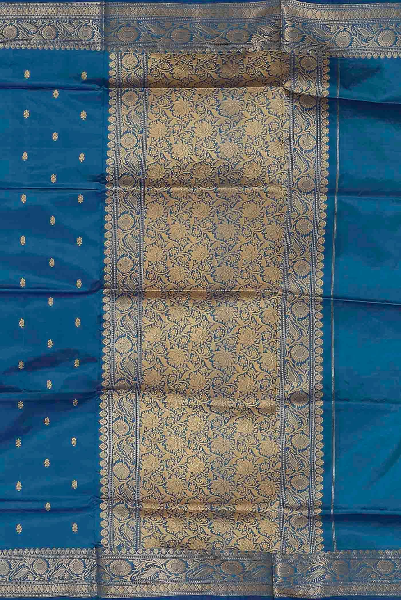 Blue Banarasi Katan Silk Saree