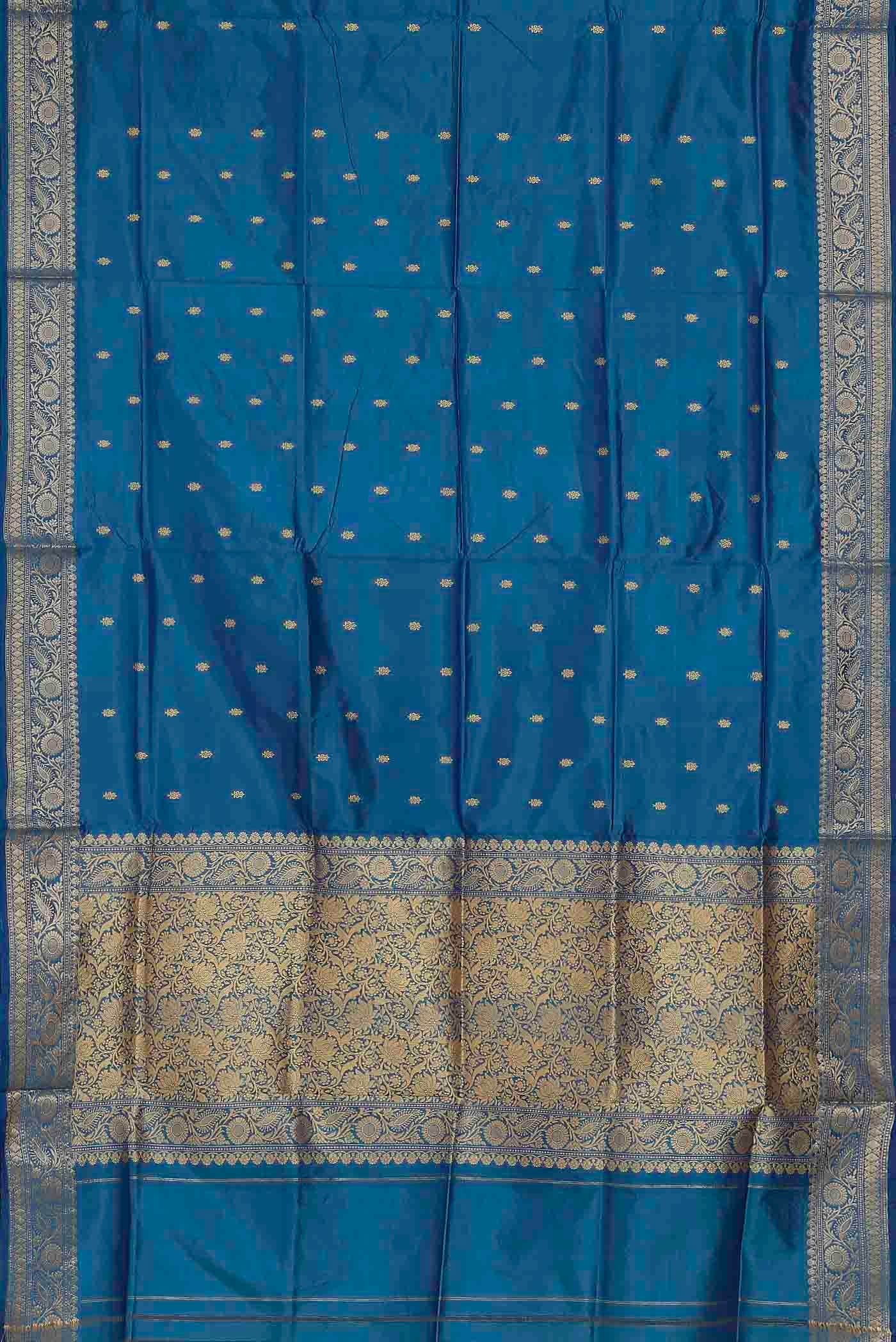 Blue Banarasi Katan Silk Saree