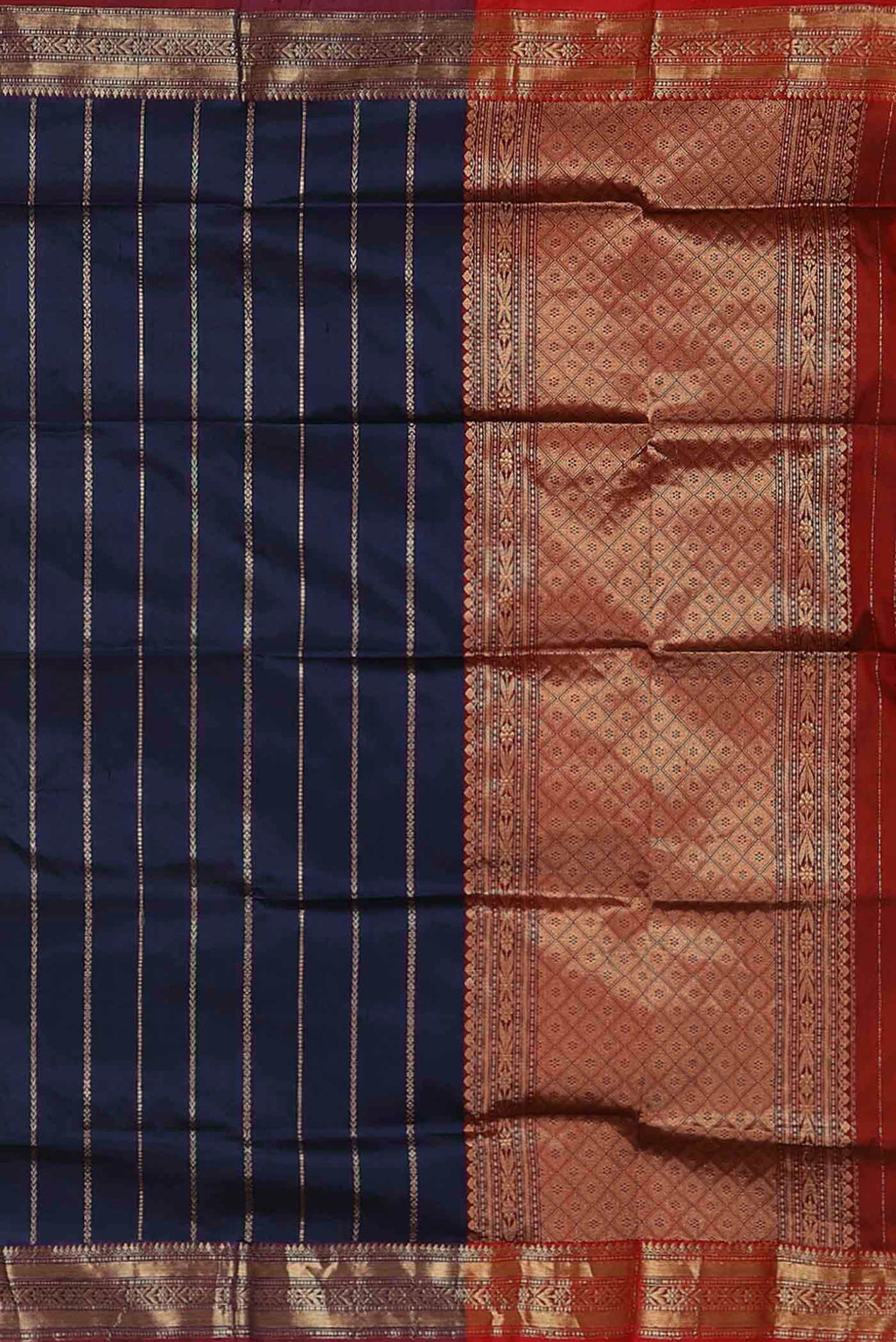 Blue Banarasi Katan Silk Saree