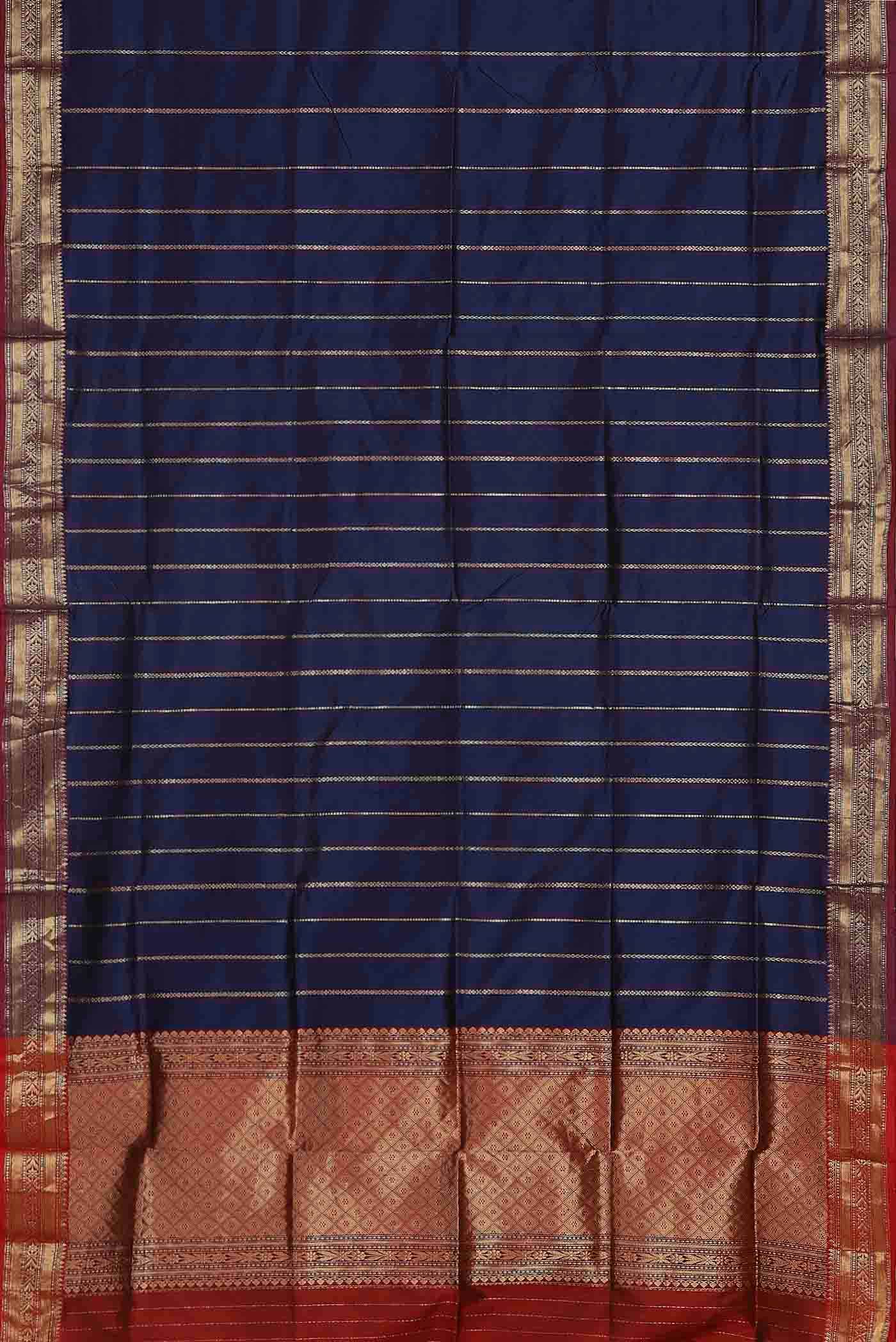Blue Banarasi Katan Silk Saree
