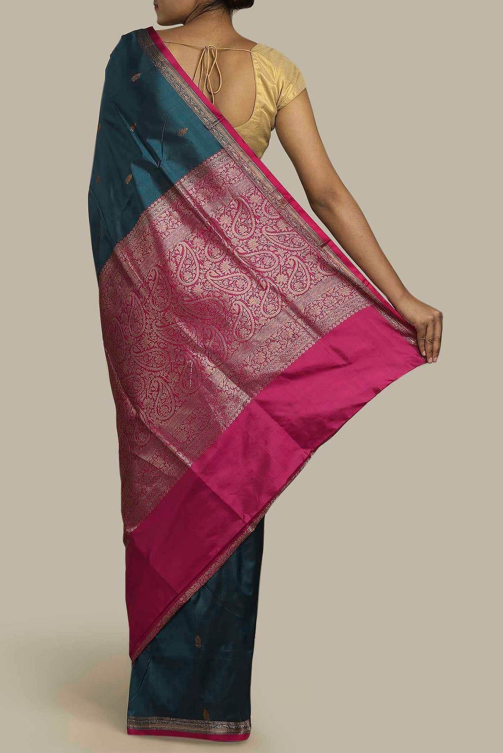 Blue Banarasi Katan Silk Saree