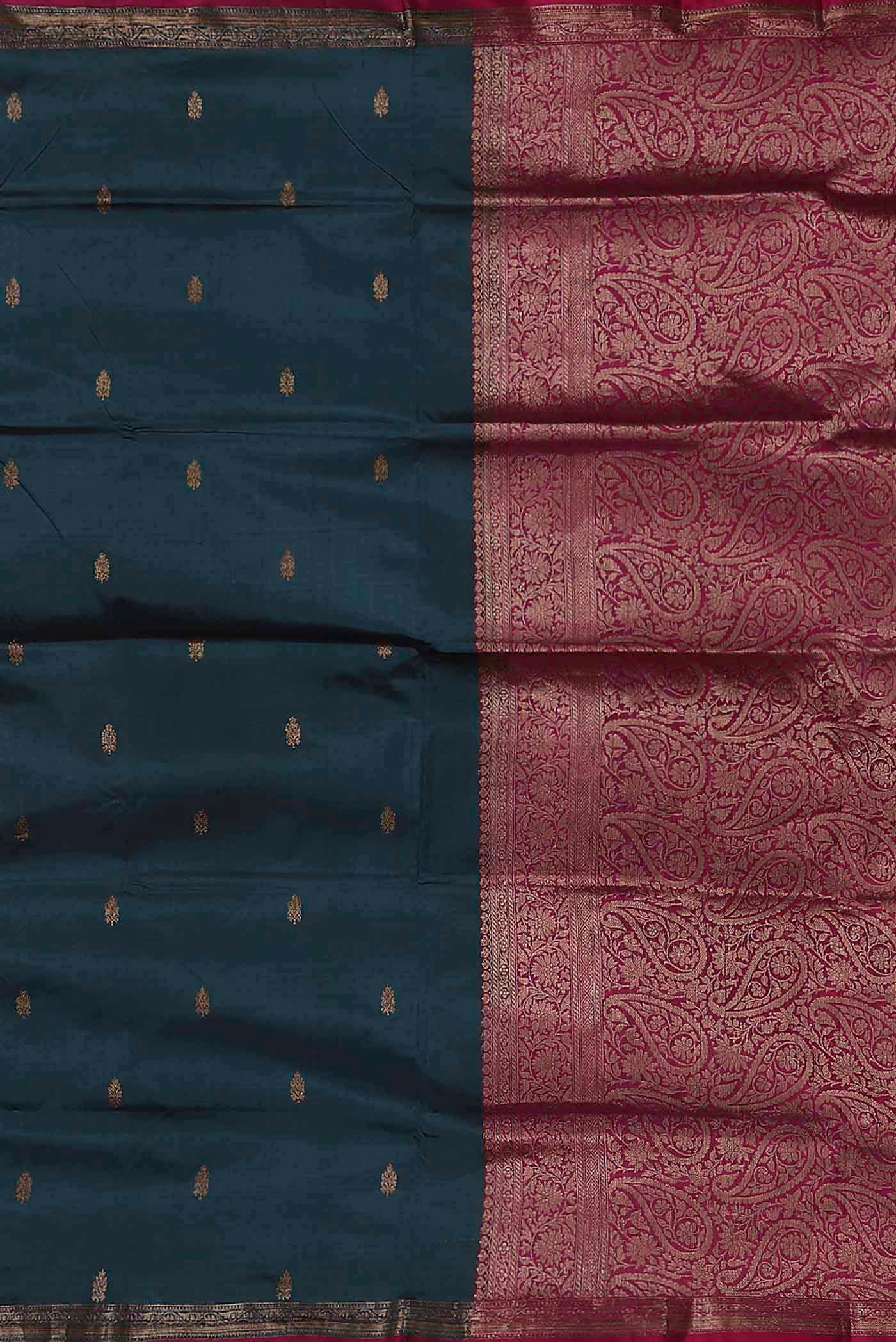 Blue Banarasi Katan Silk Saree
