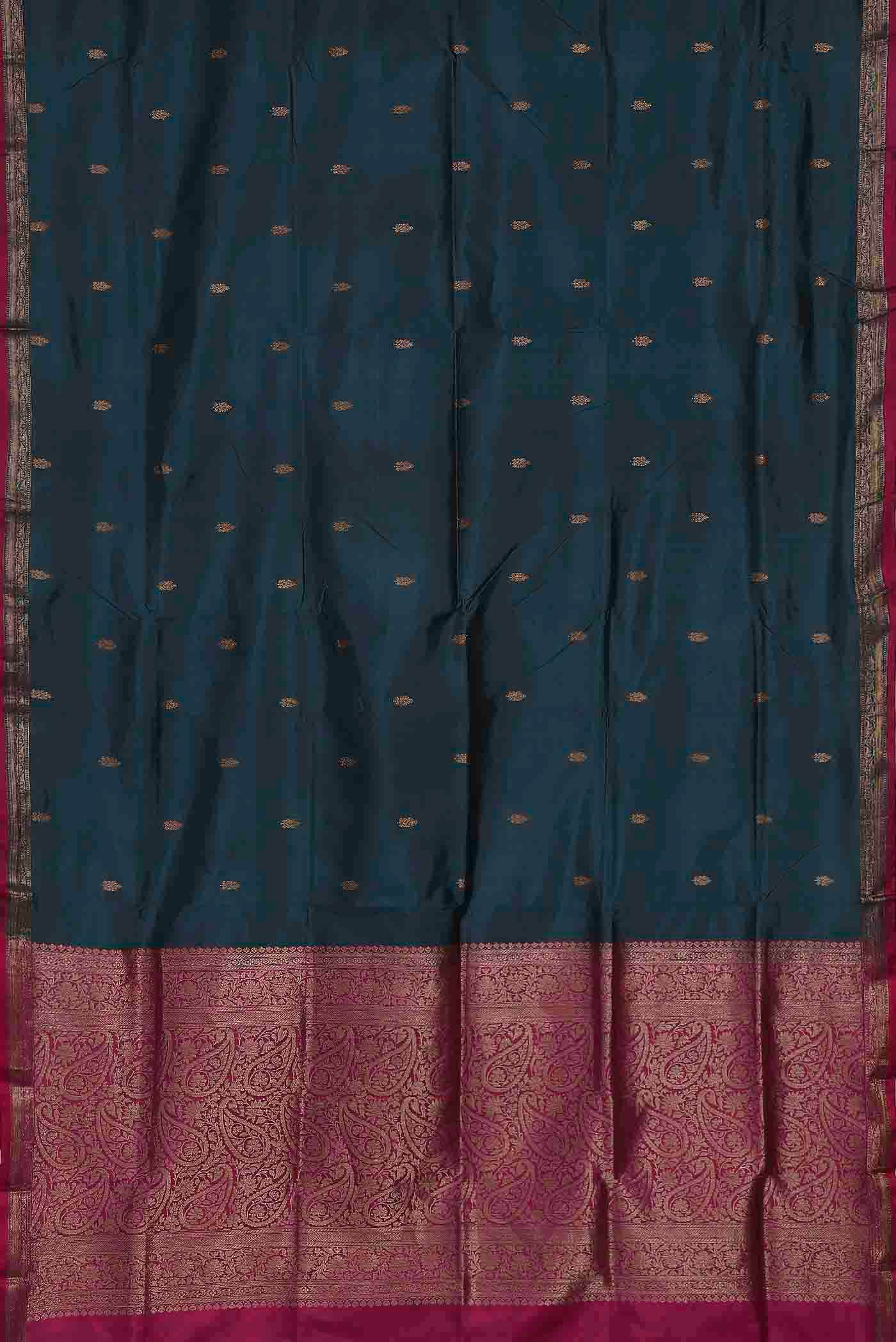 Blue Banarasi Katan Silk Saree