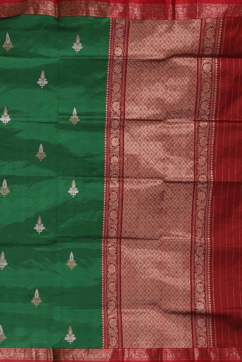 Green Banarasi Katan Silk Saree