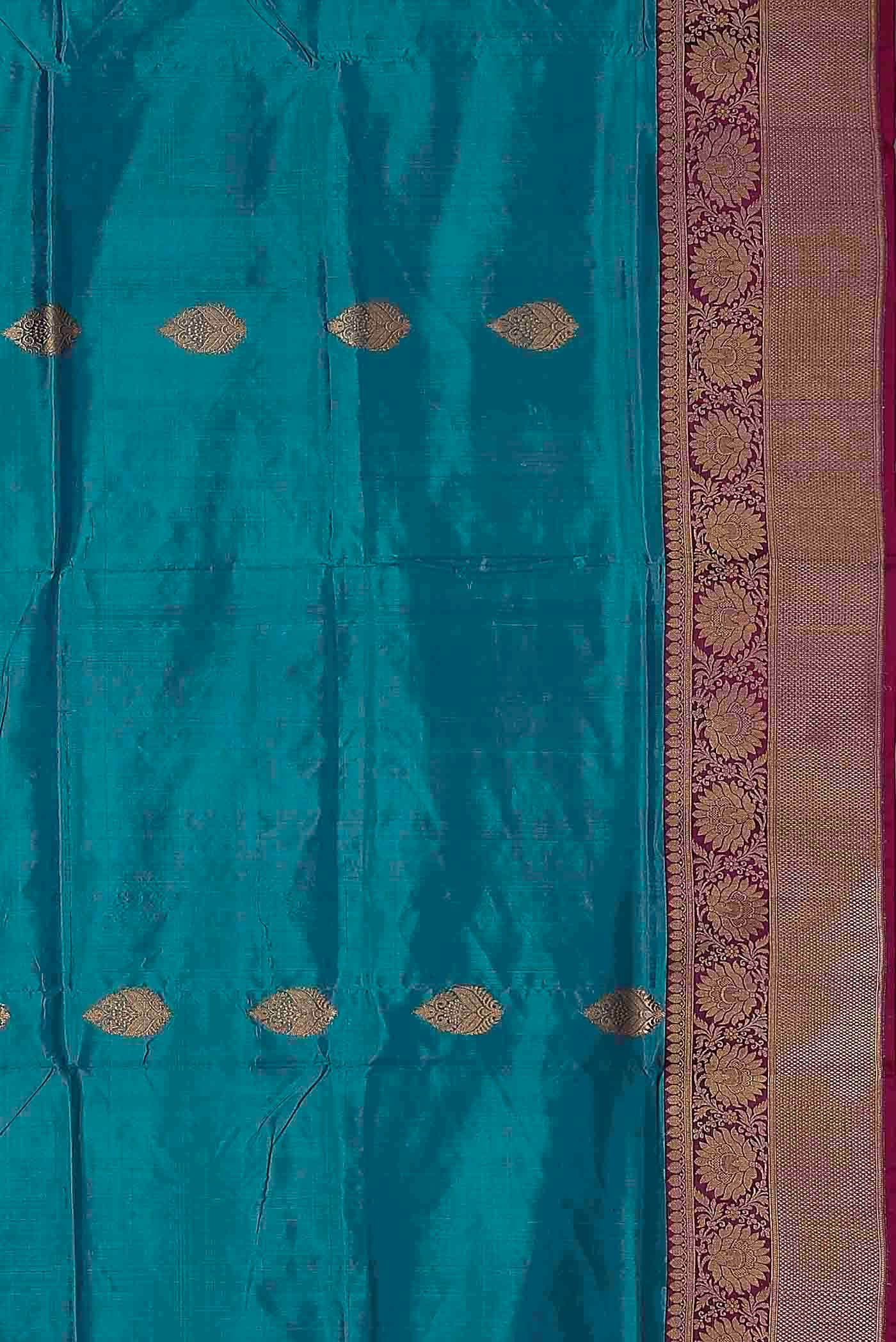 Blue Banarasi Katan Silk Saree