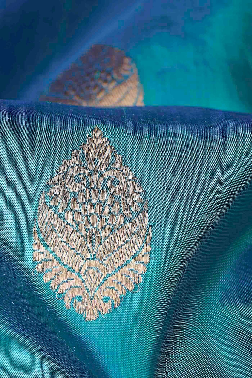 Blue Banarasi Katan Silk Saree