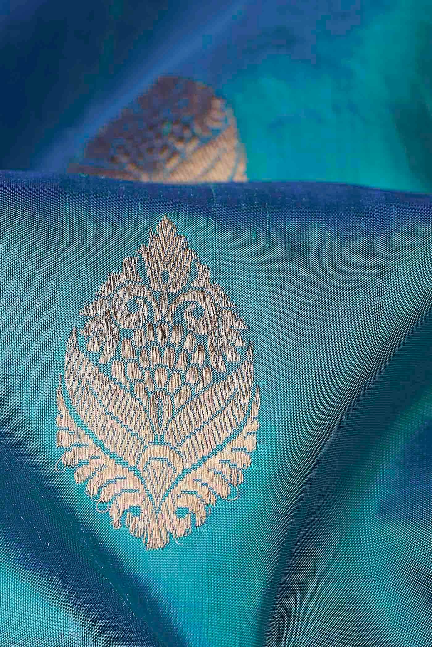 Blue Banarasi Katan Silk Saree
