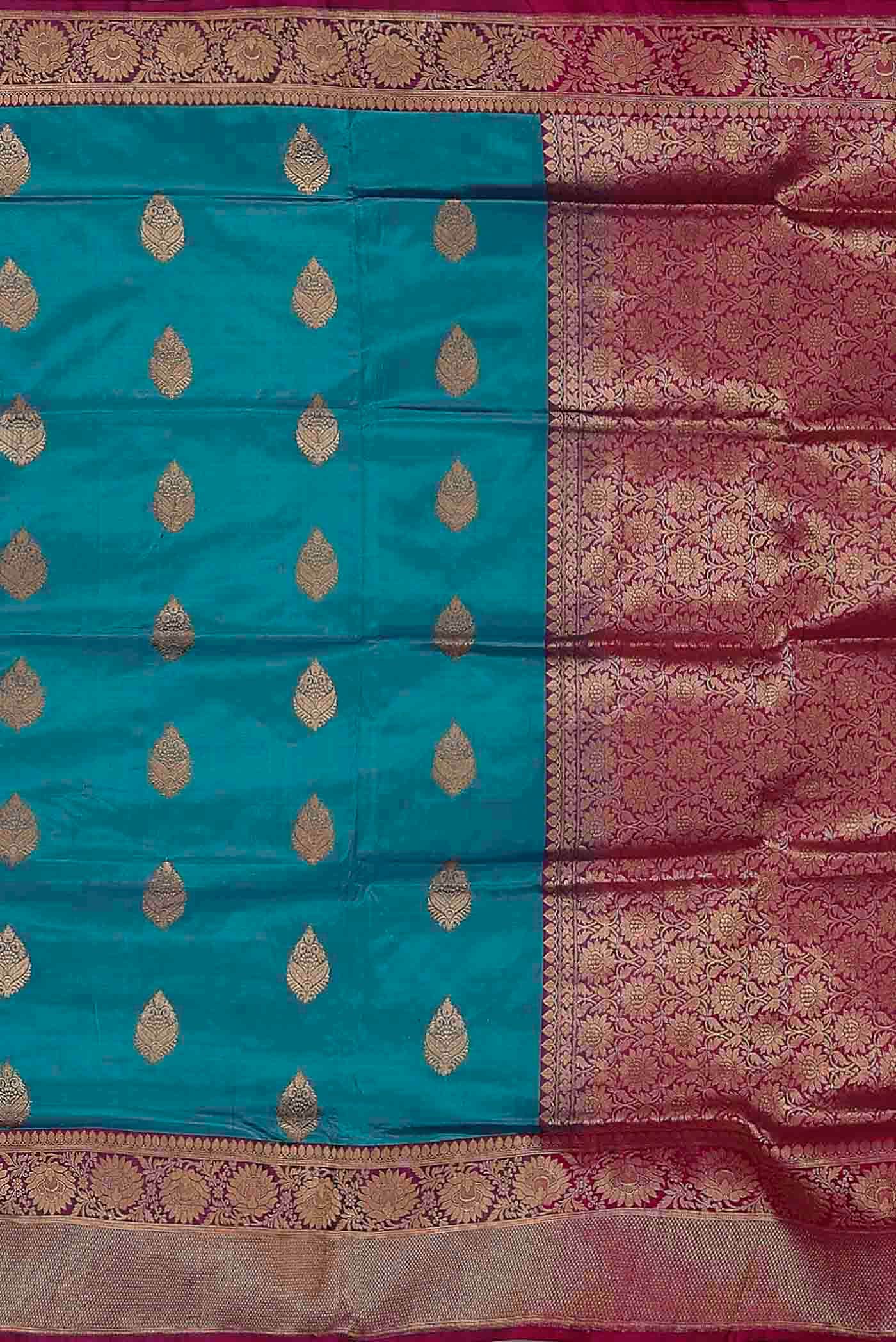 Blue Banarasi Katan Silk Saree