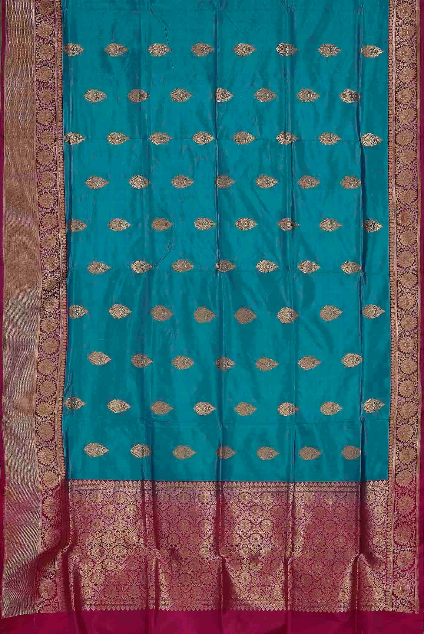 Blue Banarasi Katan Silk Saree