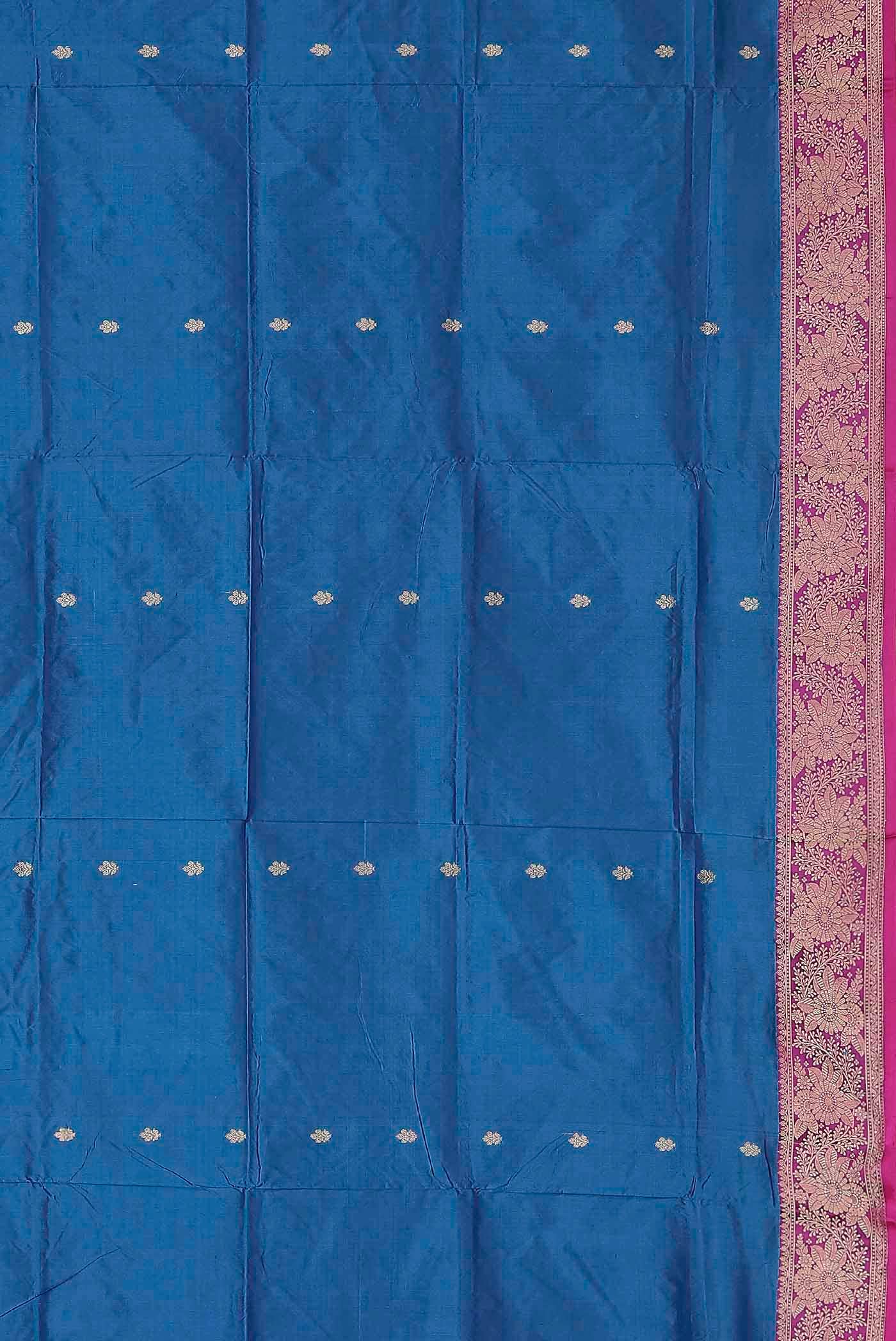 Blue Banarasi Katan Silk Saree