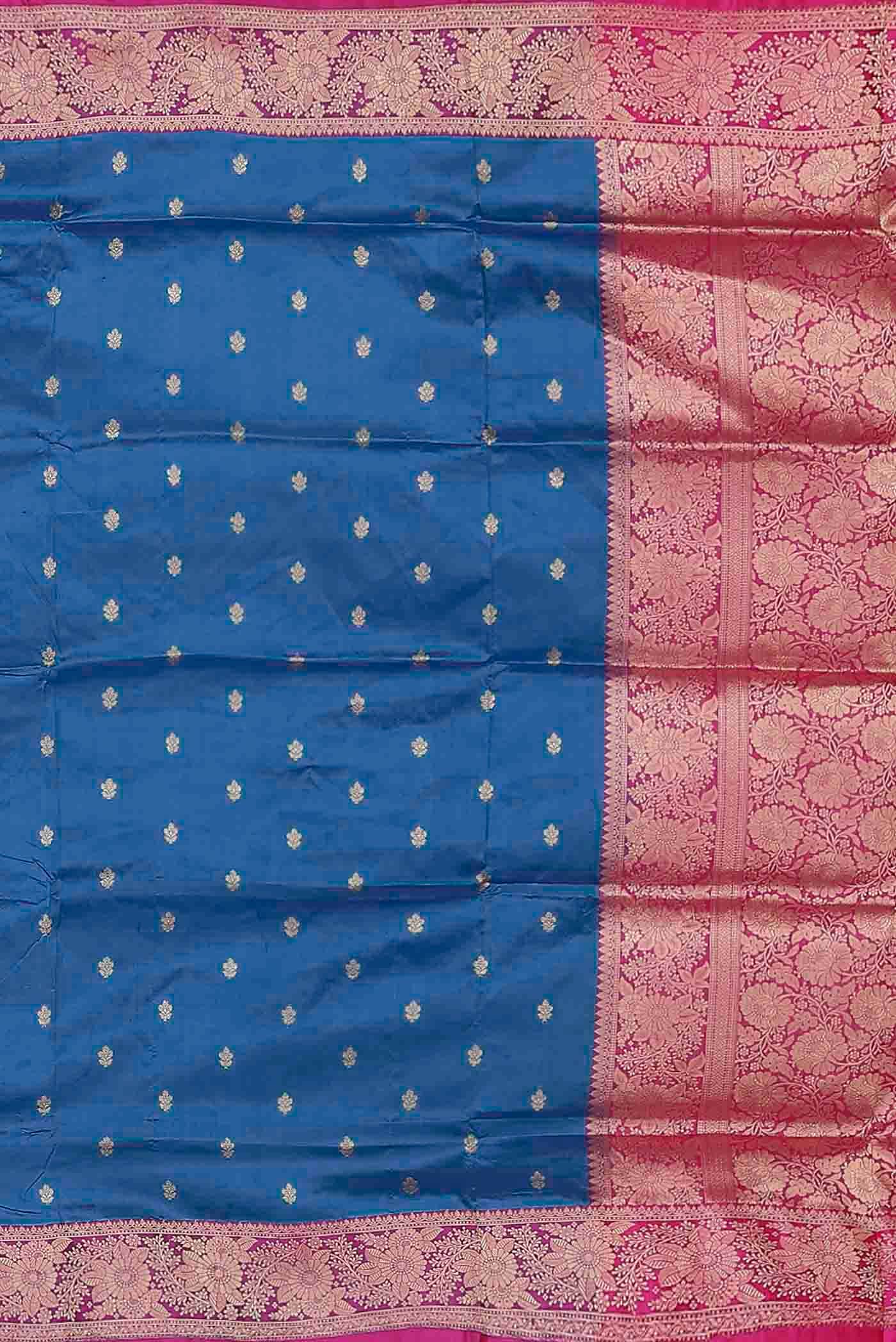 Blue Banarasi Katan Silk Saree